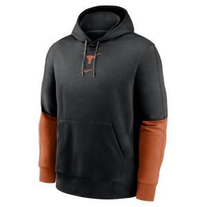 Nike Men's Texas Longhorns '24 Club Hoodie-Black/Orange