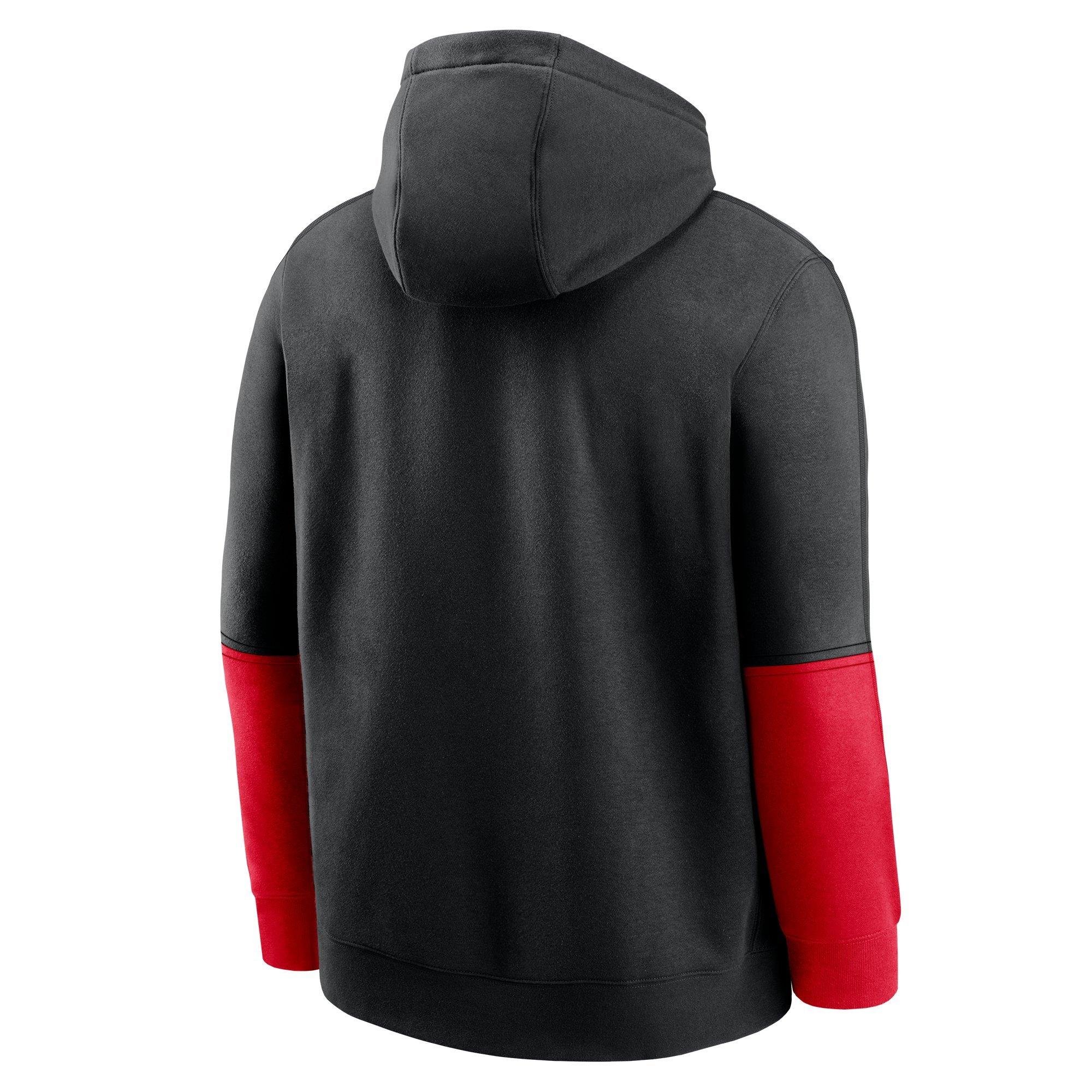 Nike Men's Ohio State Buckeyes Club Hoodie - BLACK/RED Thumbnail View 2