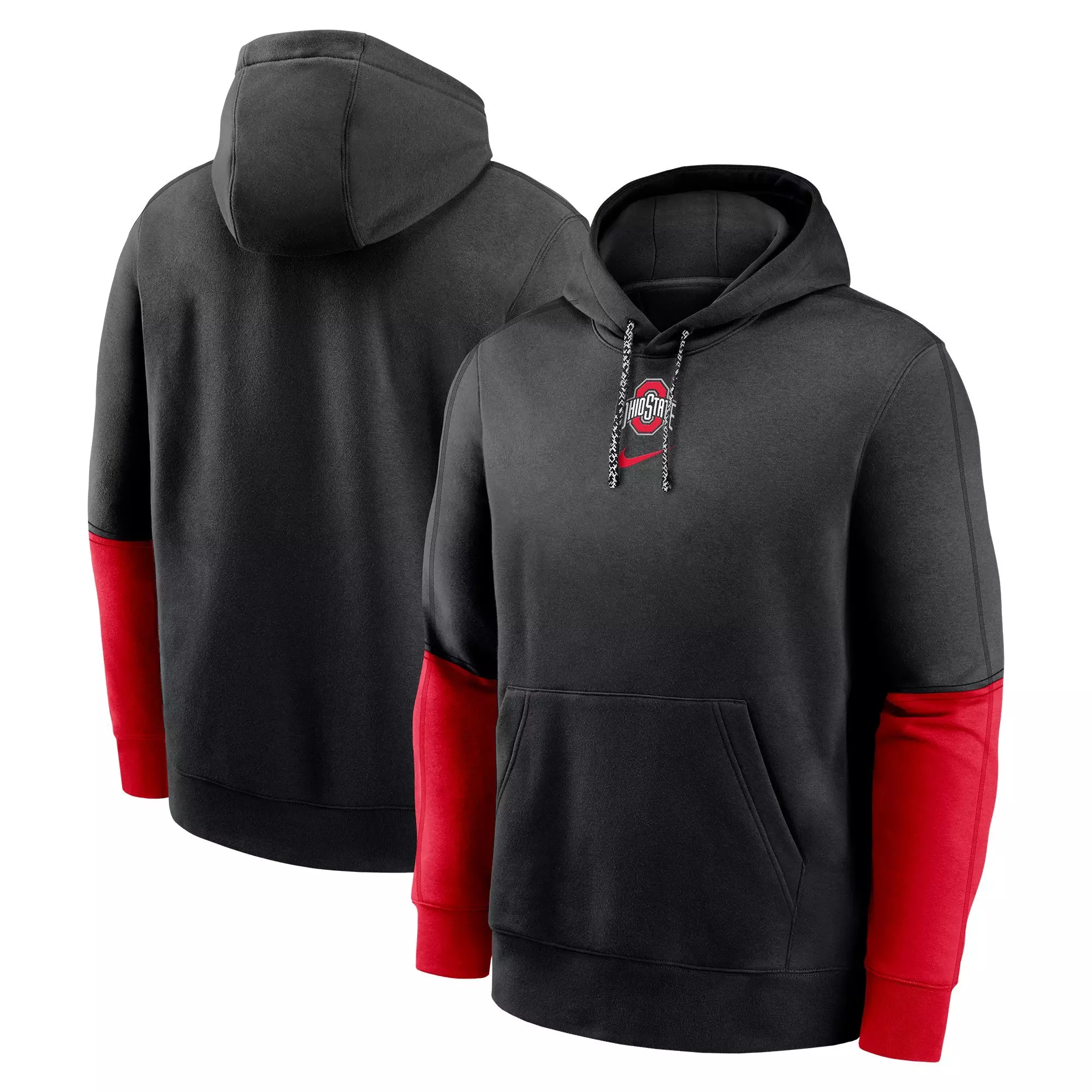 Nike Men's Ohio State Buckeyes Club Hoodie - BLACK/RED