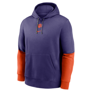 Nike Men's Clemson Tigers '24 Club Hoodie-Purple/Orange