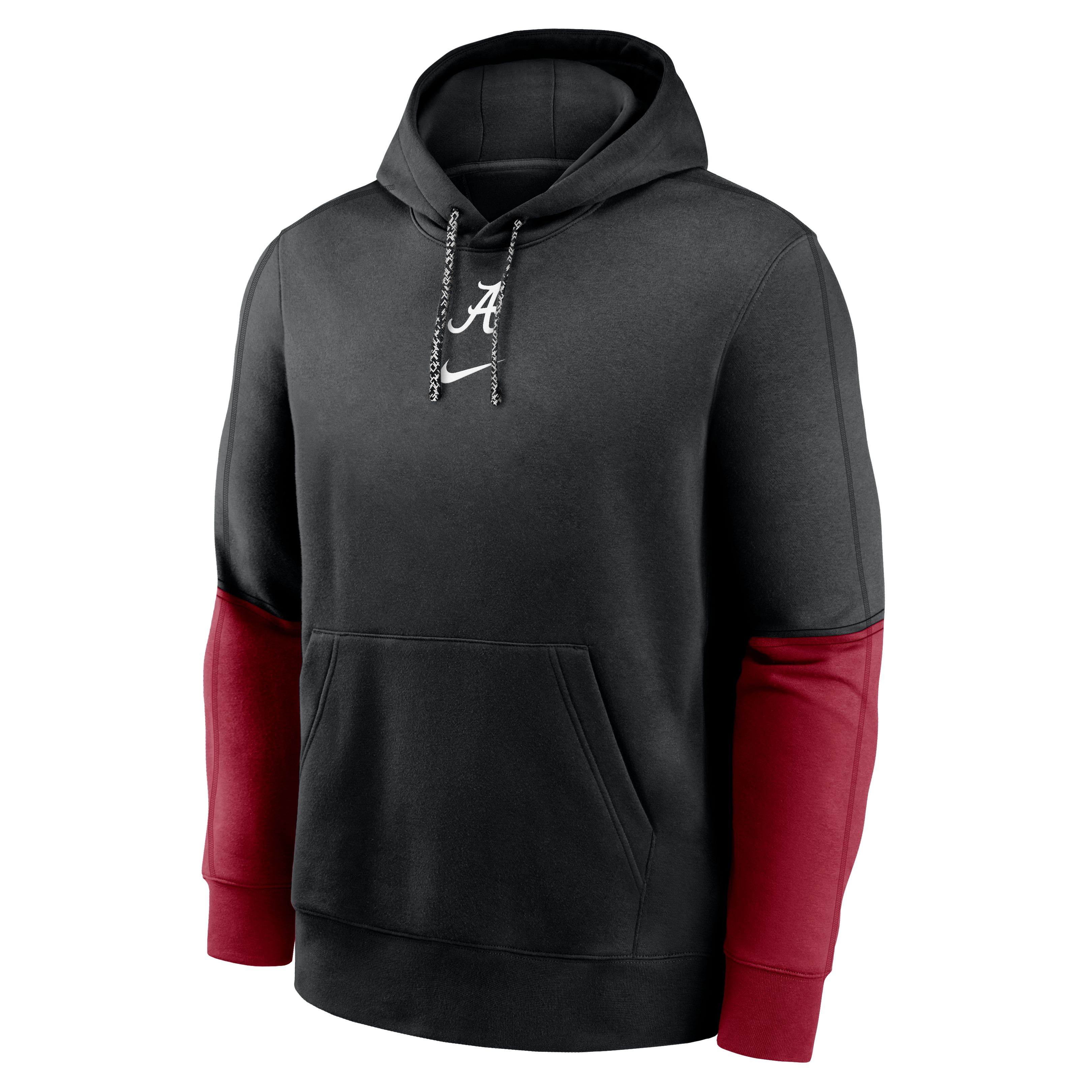 Nike Men's Alabama Crimson Tide '24 Club Hoodie-Black/Red - BLACK/RED Thumbnail View 1