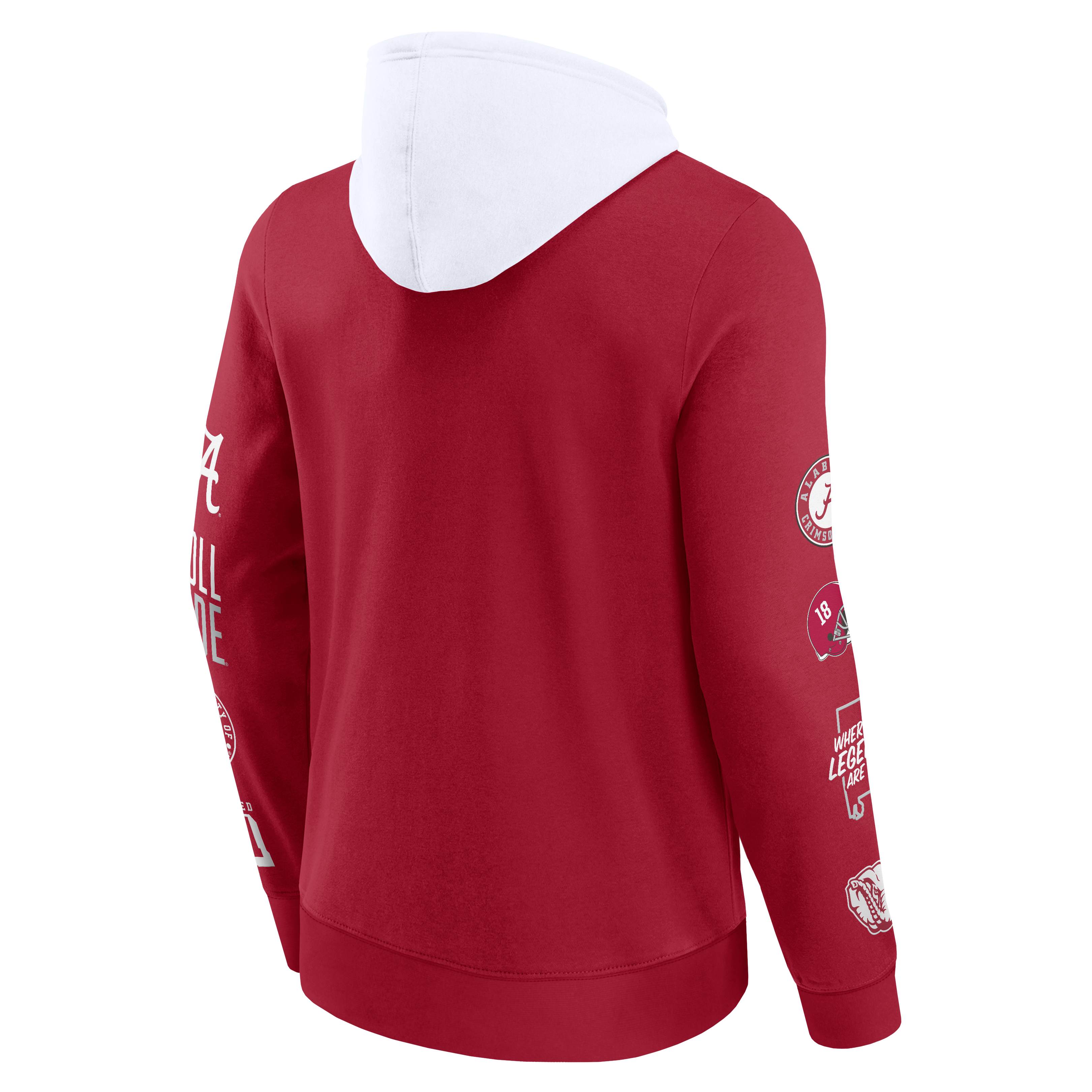 Nike Men's Alabama Crimson Tide Color Block Hoodie-Red/White - RED/WHITE Thumbnail View 2