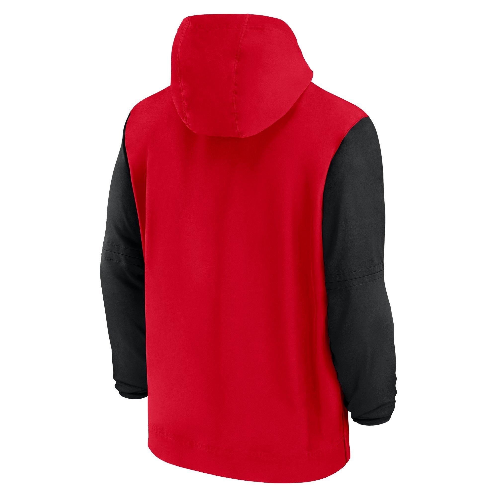 Nike Men's Georgia Bulldogs Sideline Pregame Player 1/2-Zip Hooded Jacket - RED Thumbnail View 2