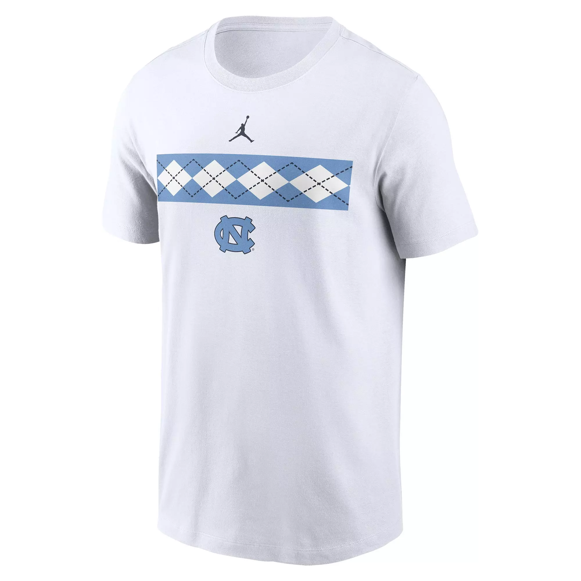 Nike Men's North Carolina Tar Heels Striped Logo Tee - WHITE