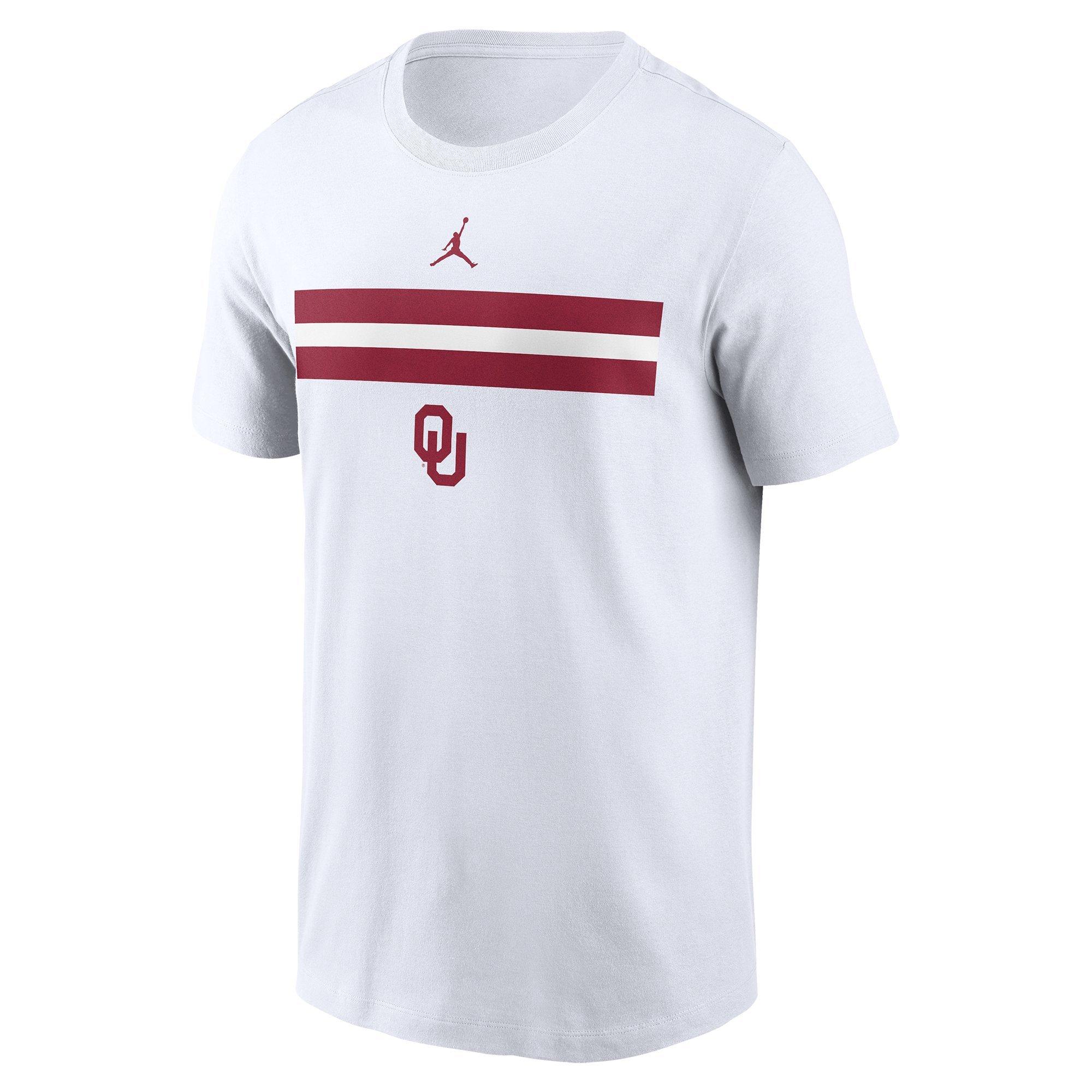 Nike Men's Oklahoma Sooners Striped Logo Tee - WHITE Thumbnail View 1