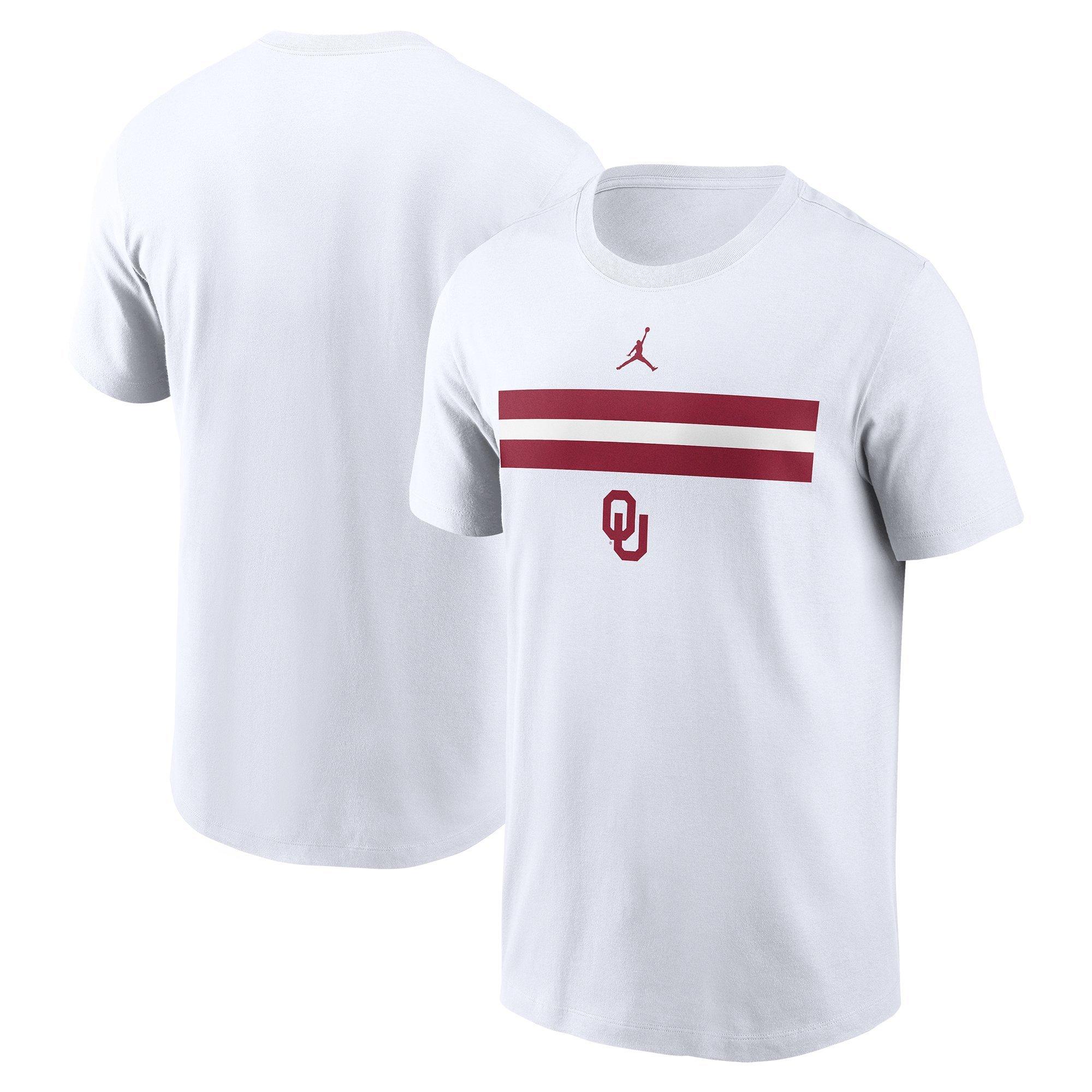 Nike Men's Oklahoma Sooners Striped Logo Tee - WHITE Thumbnail View 3