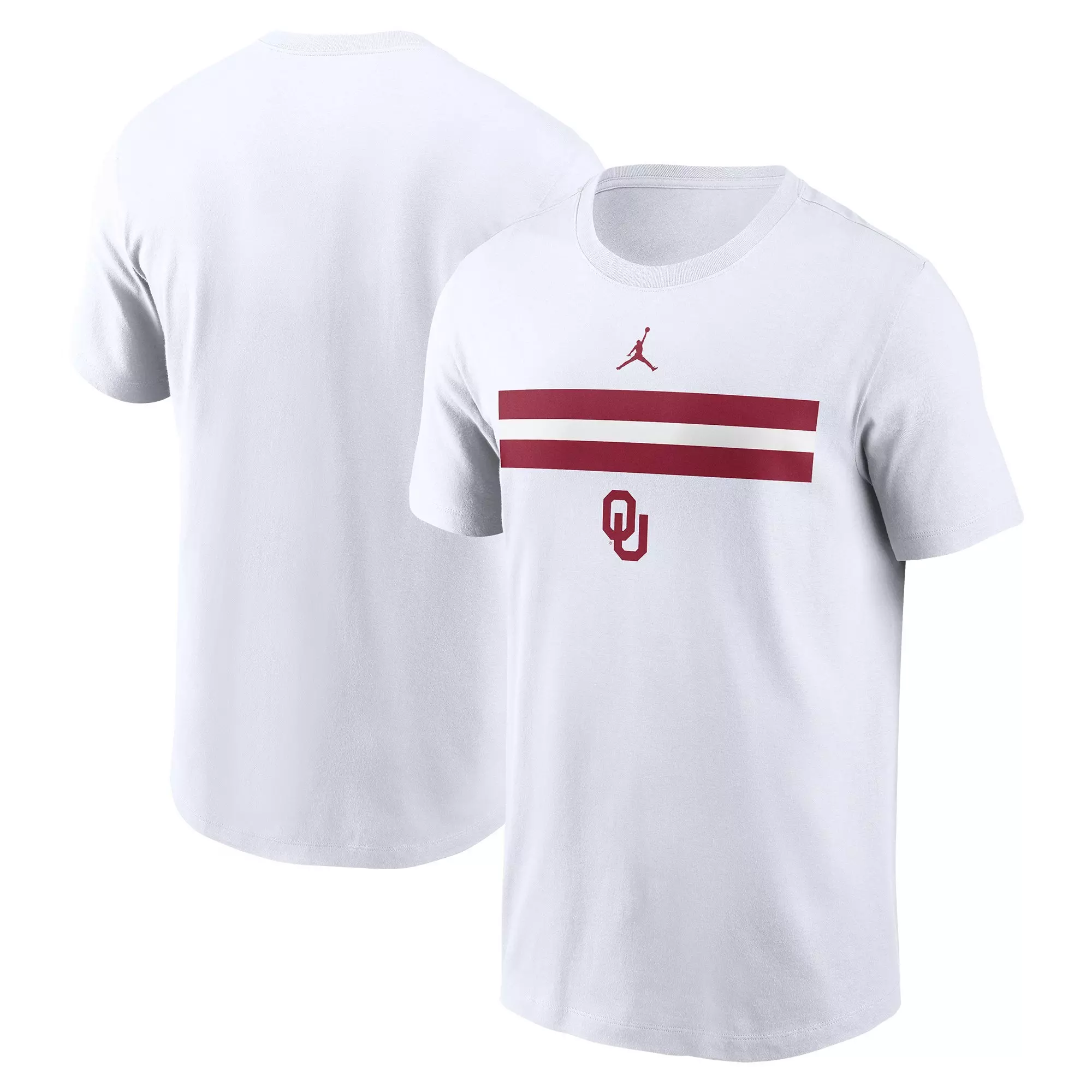 Nike Men's Oklahoma Sooners Striped Logo Tee - WHITE