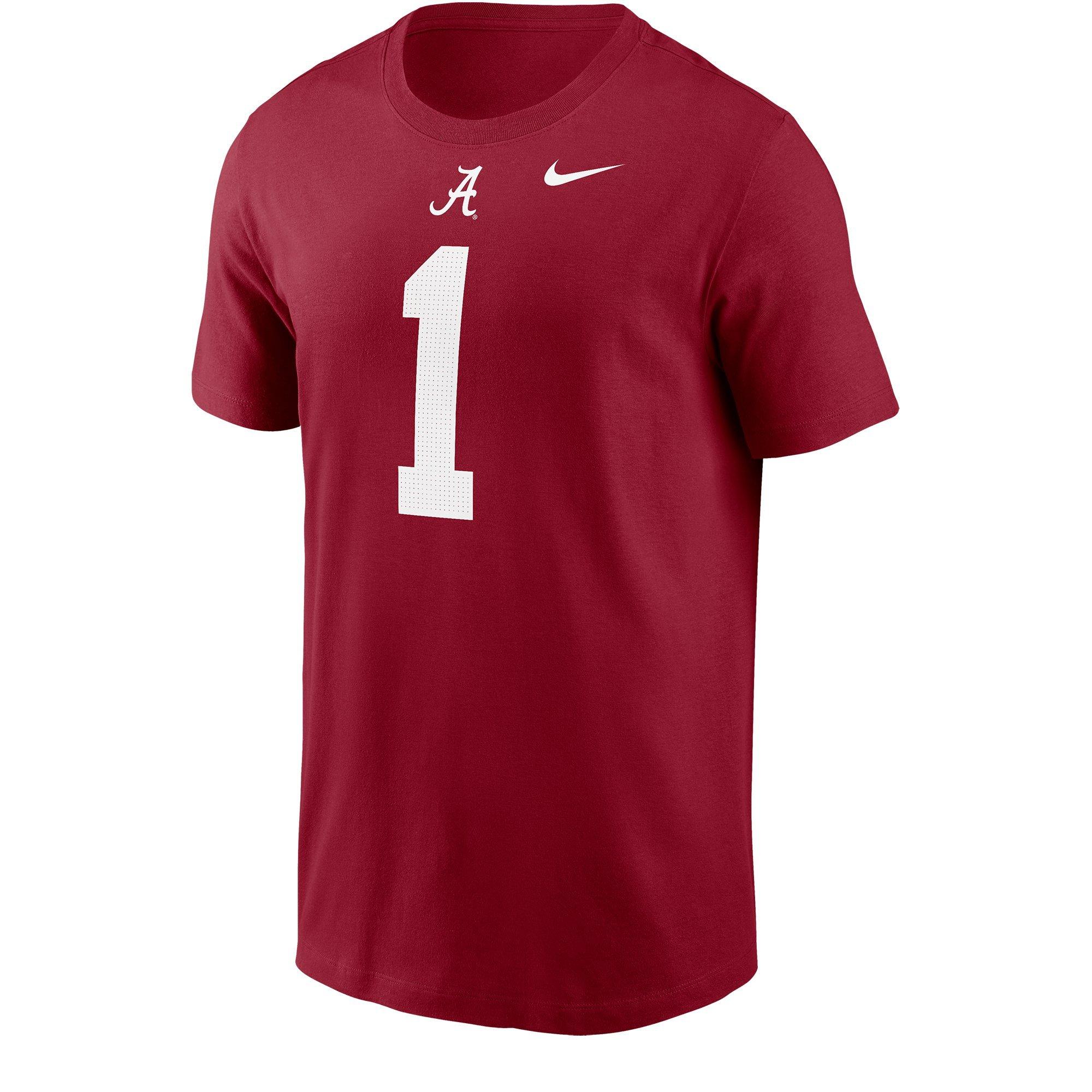 Nike Men's Alabama Crimson Tide No. 1 Logo Tee - RED Thumbnail View 1