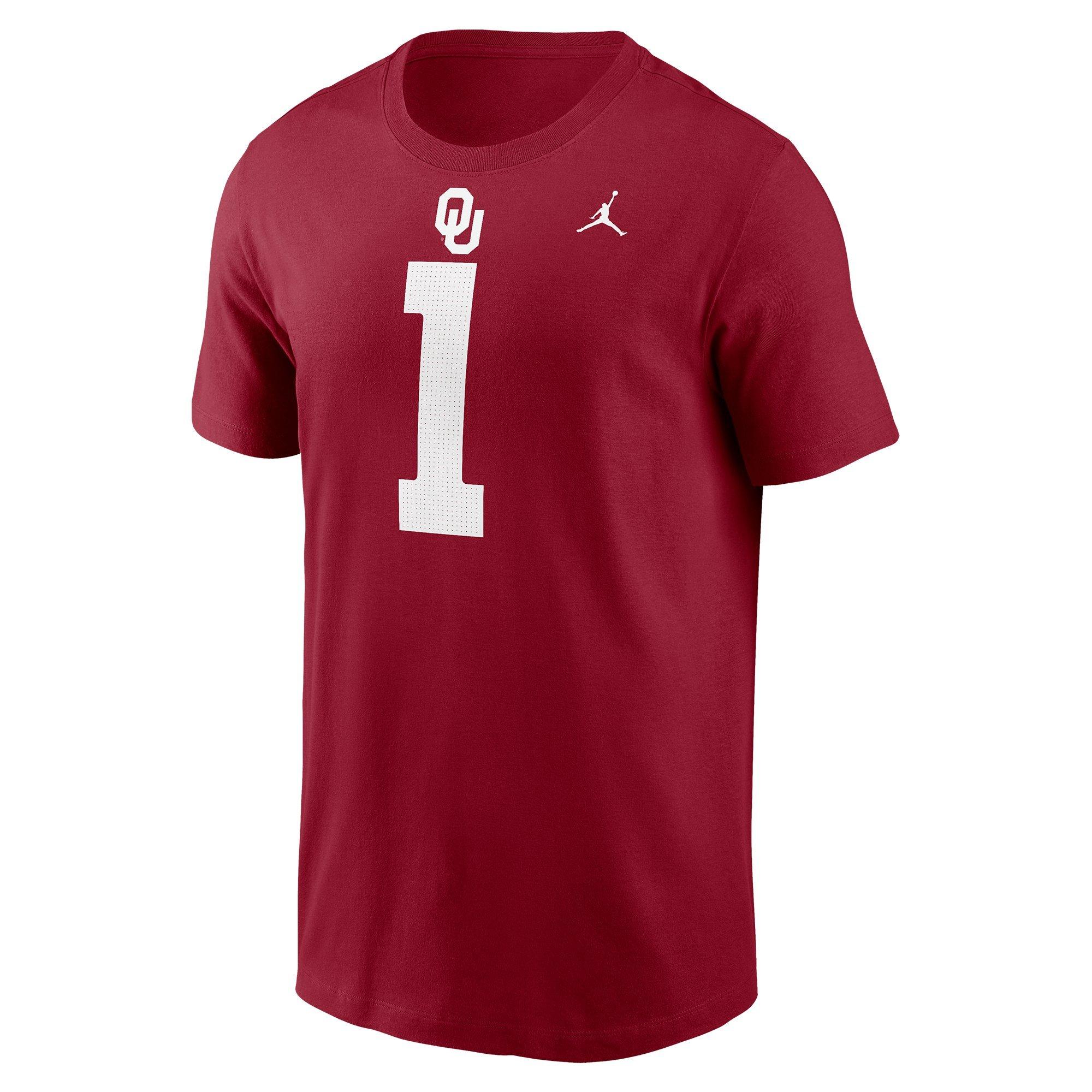 Nike Men's Oklahoma Sooners No. 1 Logo Tee - RED Thumbnail View 1