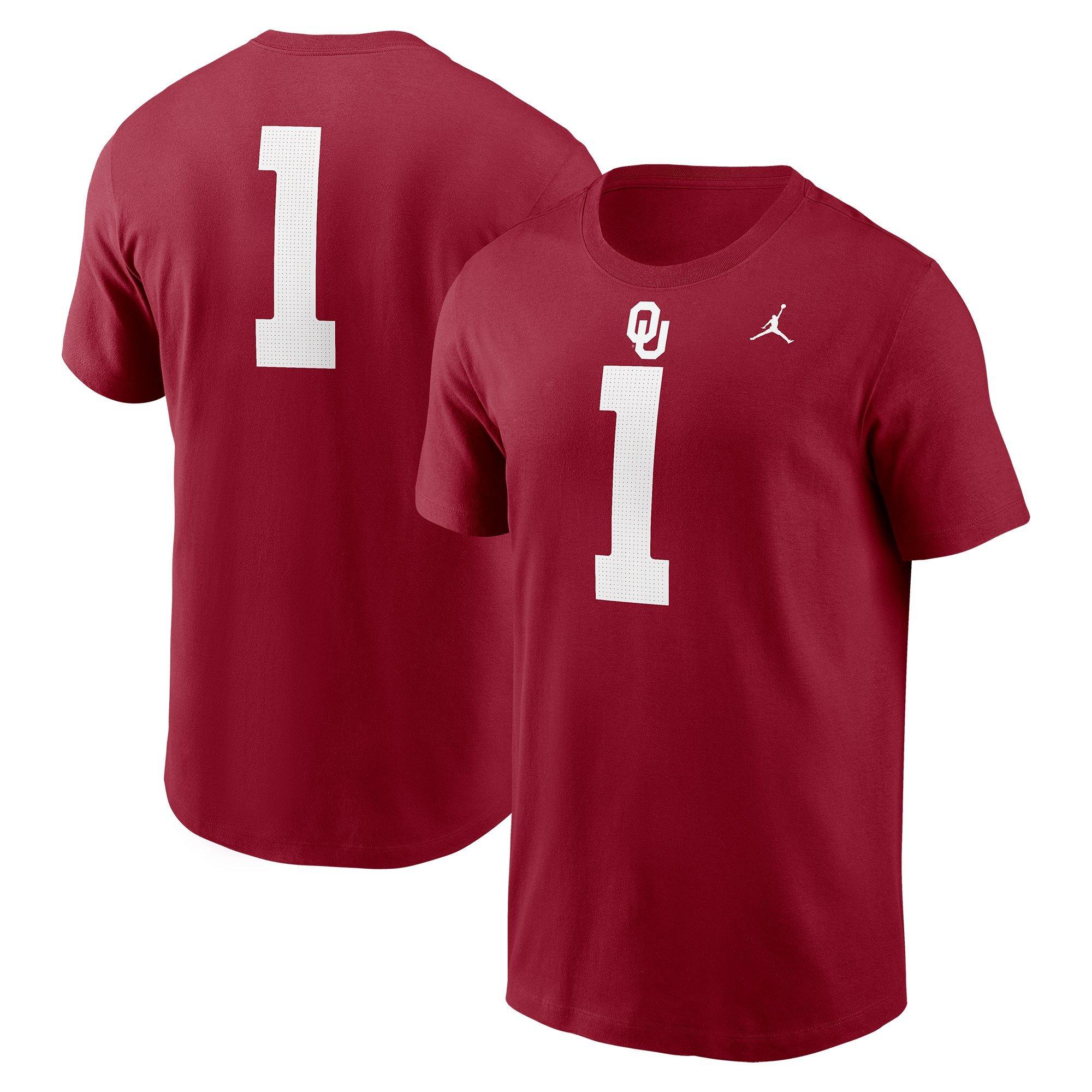 Nike Men's Oklahoma Sooners No. 1 Logo Tee - RED Thumbnail View 3