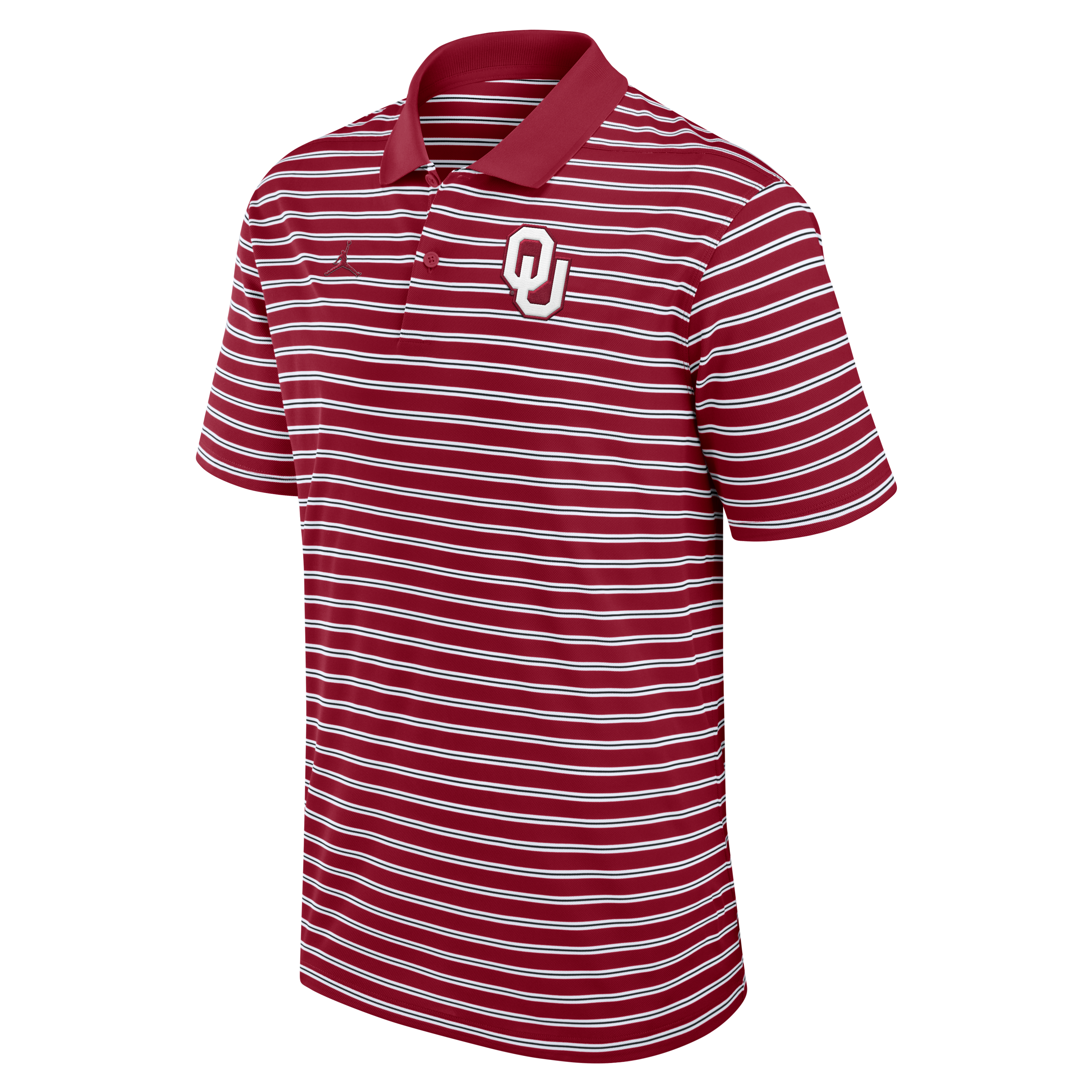 Jordan Brand Men's Oklahoma Sooners Striped Polo - Red - RED Thumbnail View 1