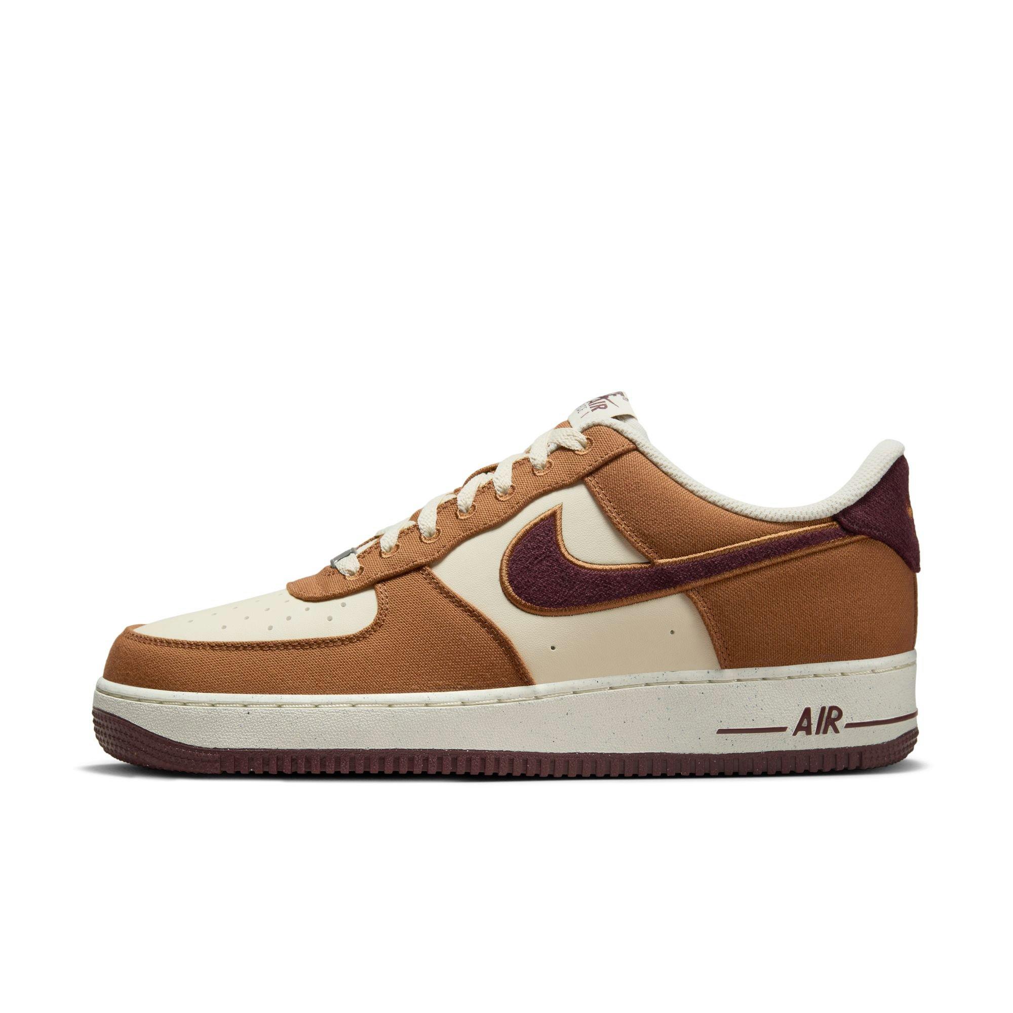 Nike Air Force 1 '07 LV8 "Lt British Tan/Burgundy Crush" Men's Shoe - TAN Thumbnail View 3