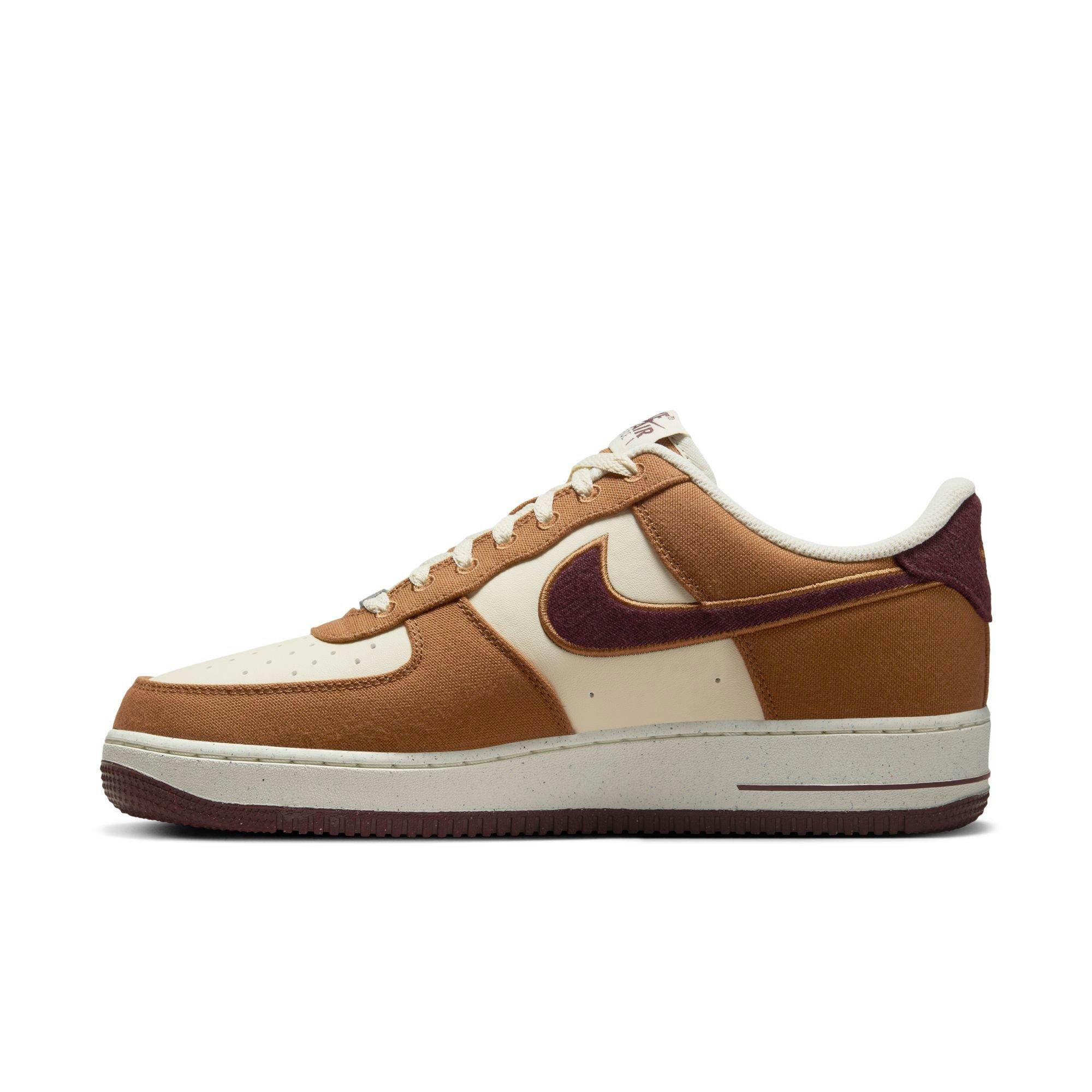Nike Air Force 1 '07 LV8 "Lt British Tan/Burgundy Crush" Men's Shoe - TAN Thumbnail View 4