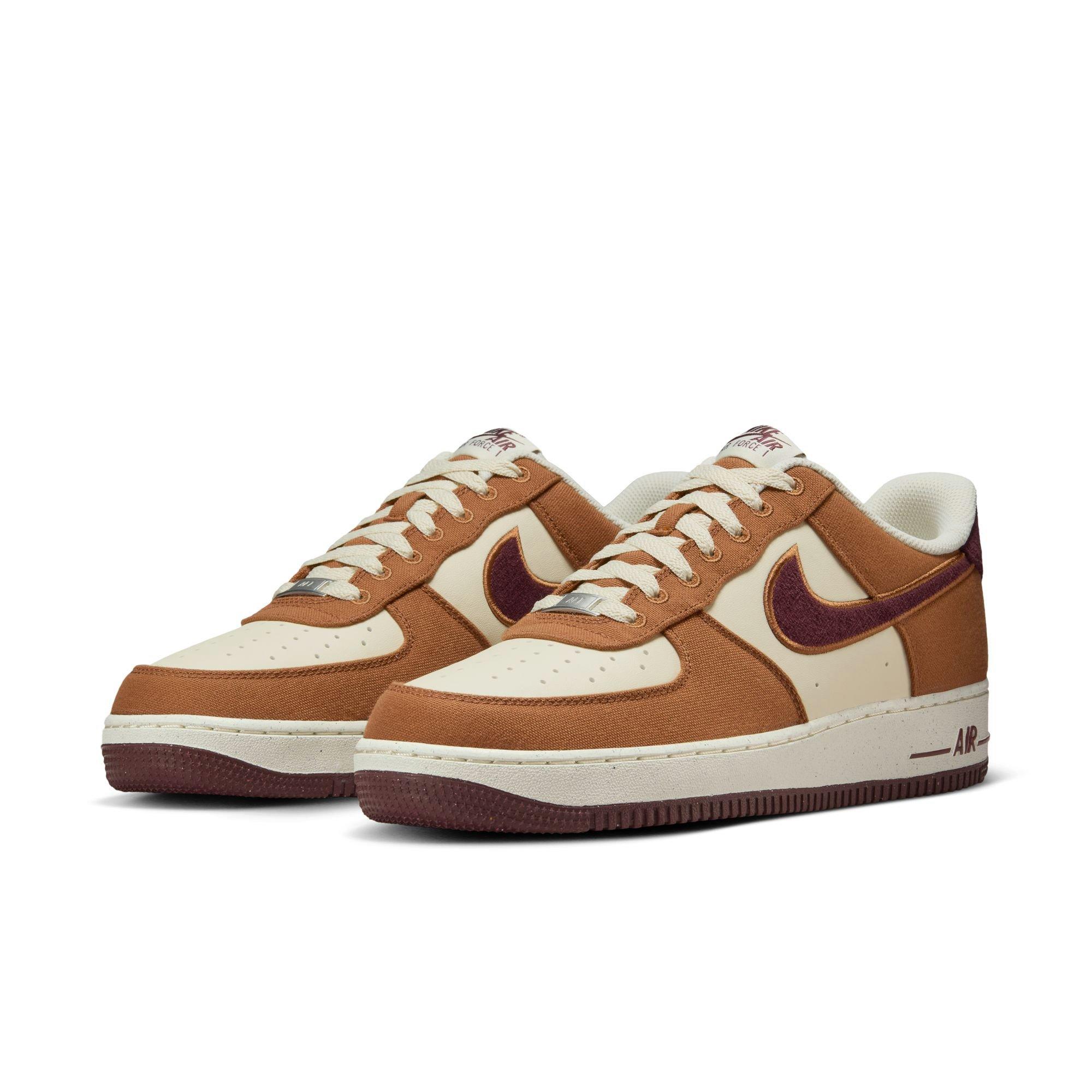 Nike Air Force 1 '07 LV8 "Lt British Tan/Burgundy Crush" Men's Shoe - TAN Thumbnail View 5