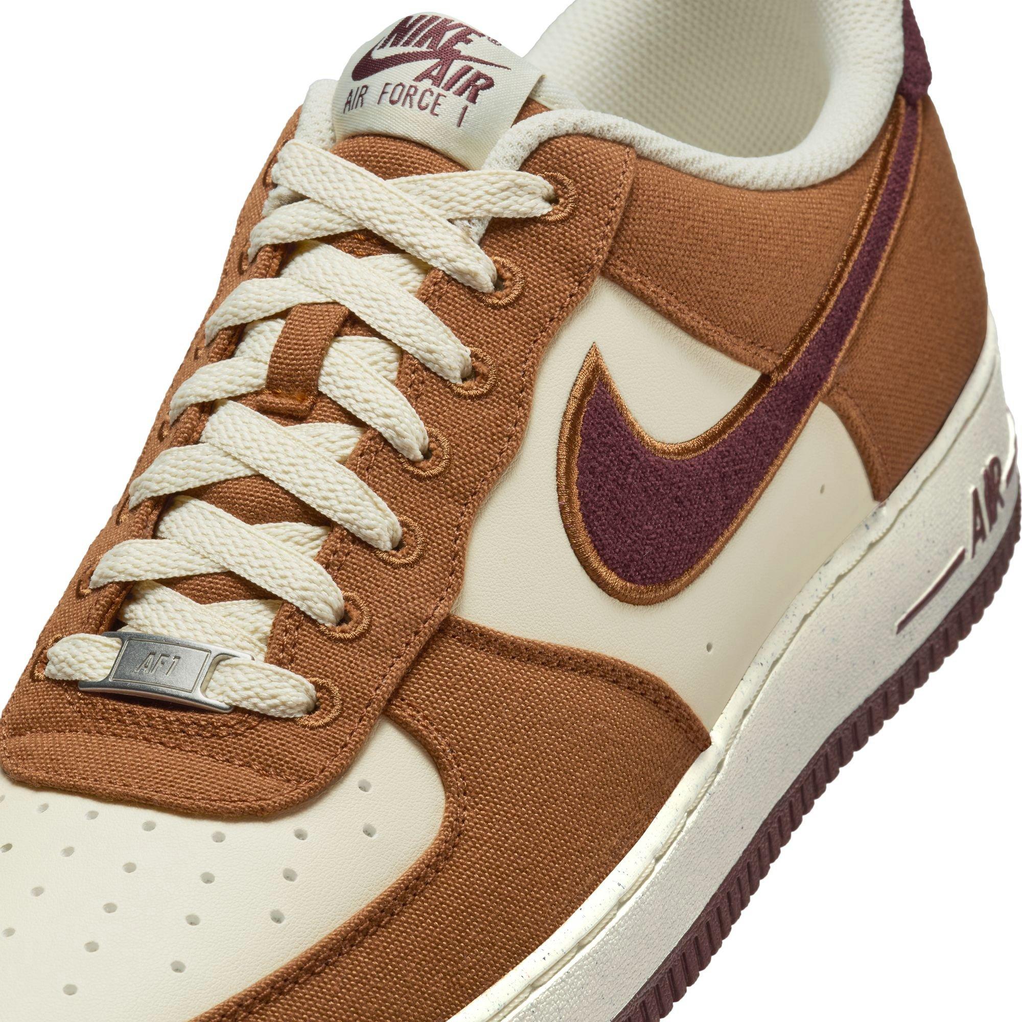 Nike Air Force 1 '07 LV8 "Lt British Tan/Burgundy Crush" Men's Shoe - TAN Thumbnail View 10
