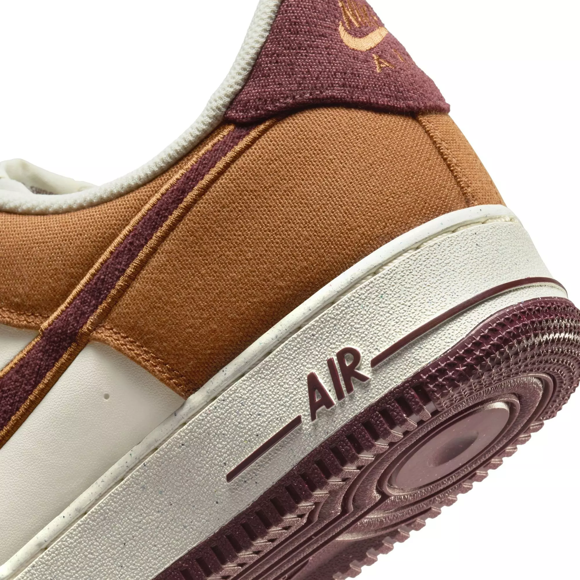 Nike Air Force 1 '07 LV8 "Lt British Tan/Burgundy Crush" Men's Shoe - TAN