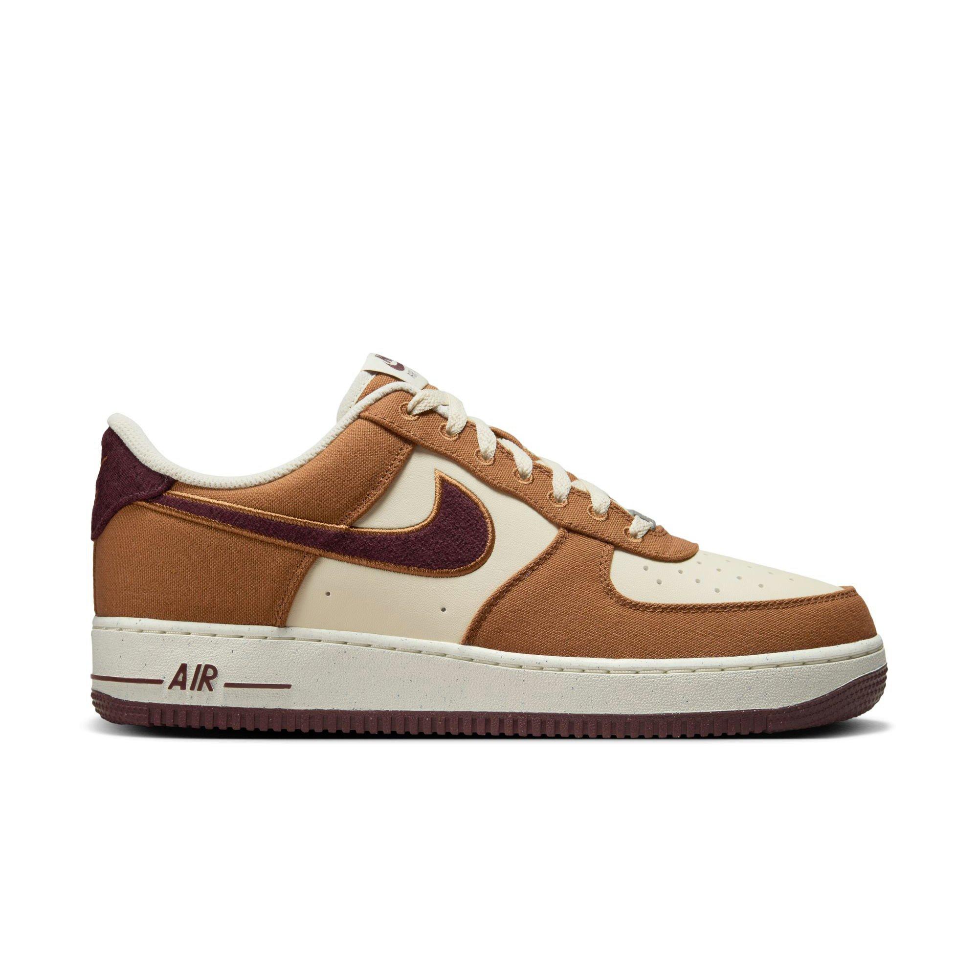 Nike Air Force 1 '07 LV8 "Lt British Tan/Burgundy Crush" Men's Shoe - TAN