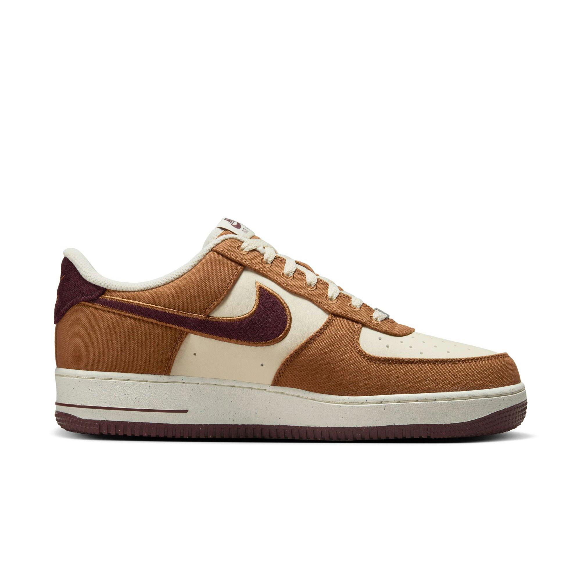 Nike Air Force 1 '07 LV8 "Lt British Tan/Burgundy Crush" Men's Shoe - TAN Thumbnail View 2
