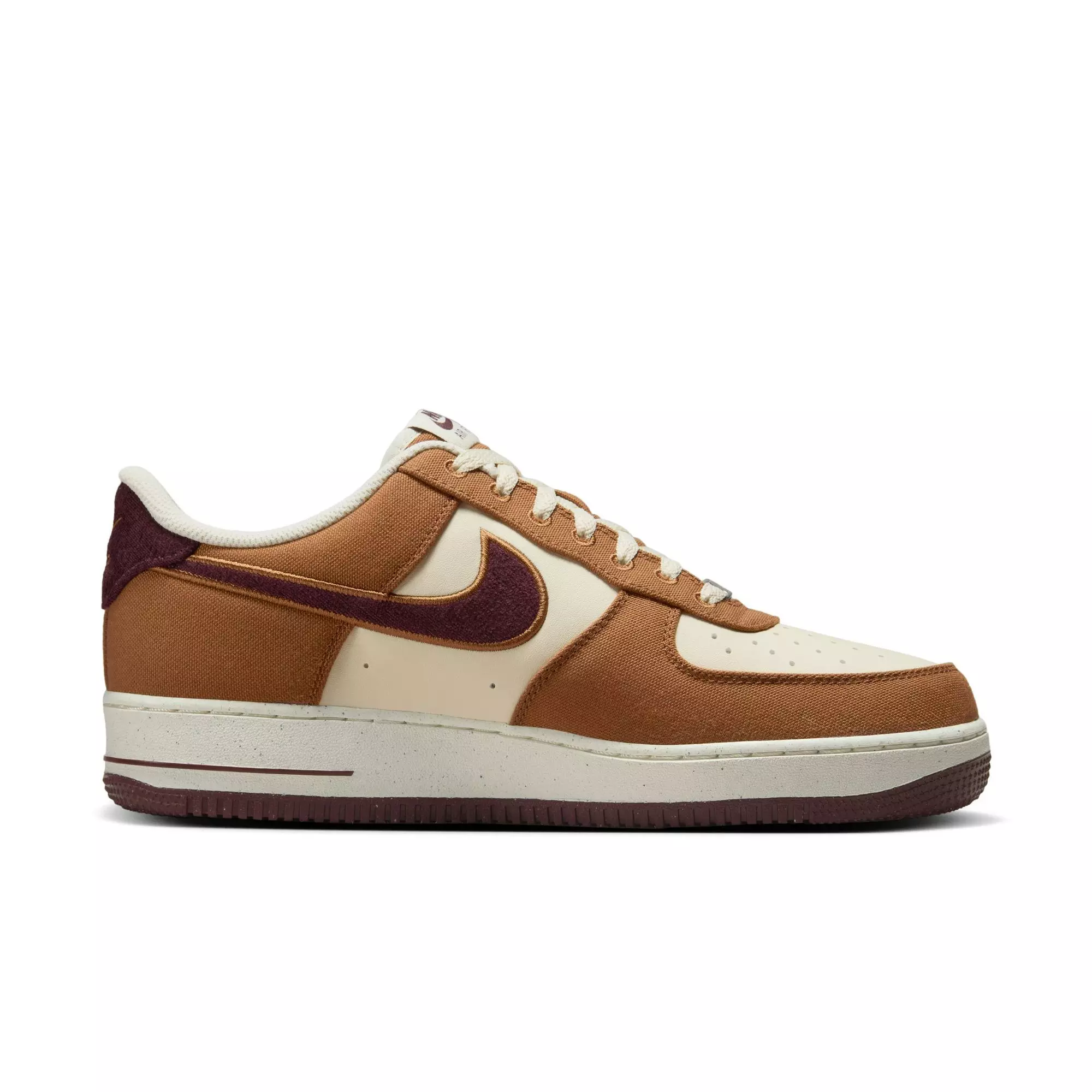 Nike Air Force 1 '07 LV8 "Lt British Tan/Burgundy Crush" Men's Shoe - TAN
