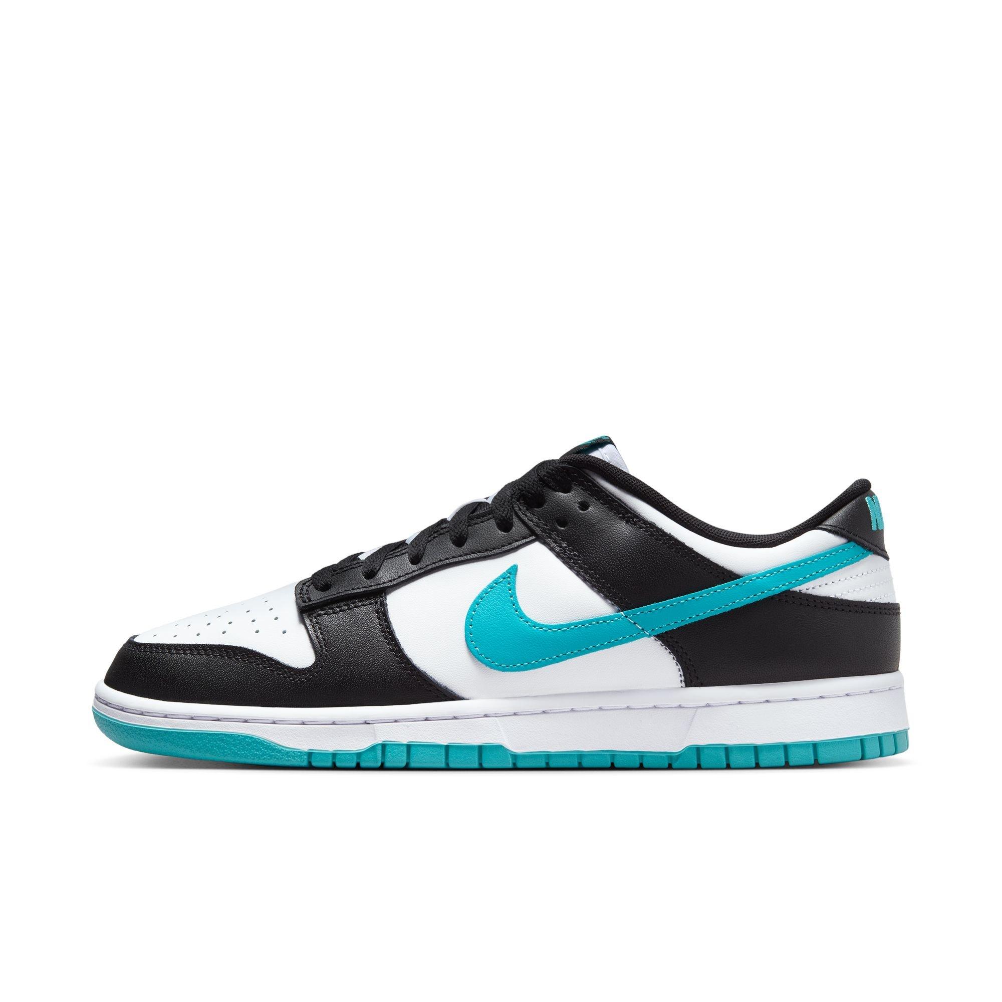Nike Dunk Low Retro "White/Dusty Cactus/Black" Men's Shoe - WHITE/BLACK/BLUE Thumbnail View 3