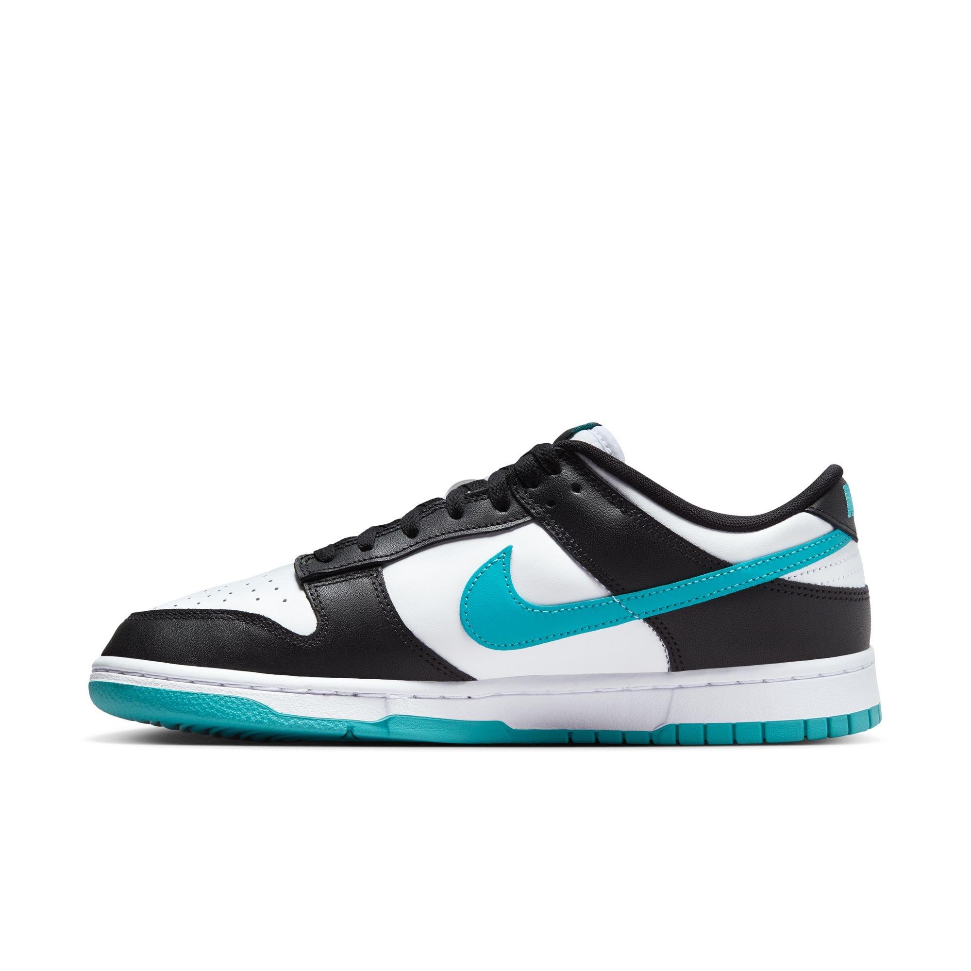 Nike Dunk Low Retro "White/Dusty Cactus/Black" Men's Shoe - WHITE/BLACK/BLUE Thumbnail View 4
