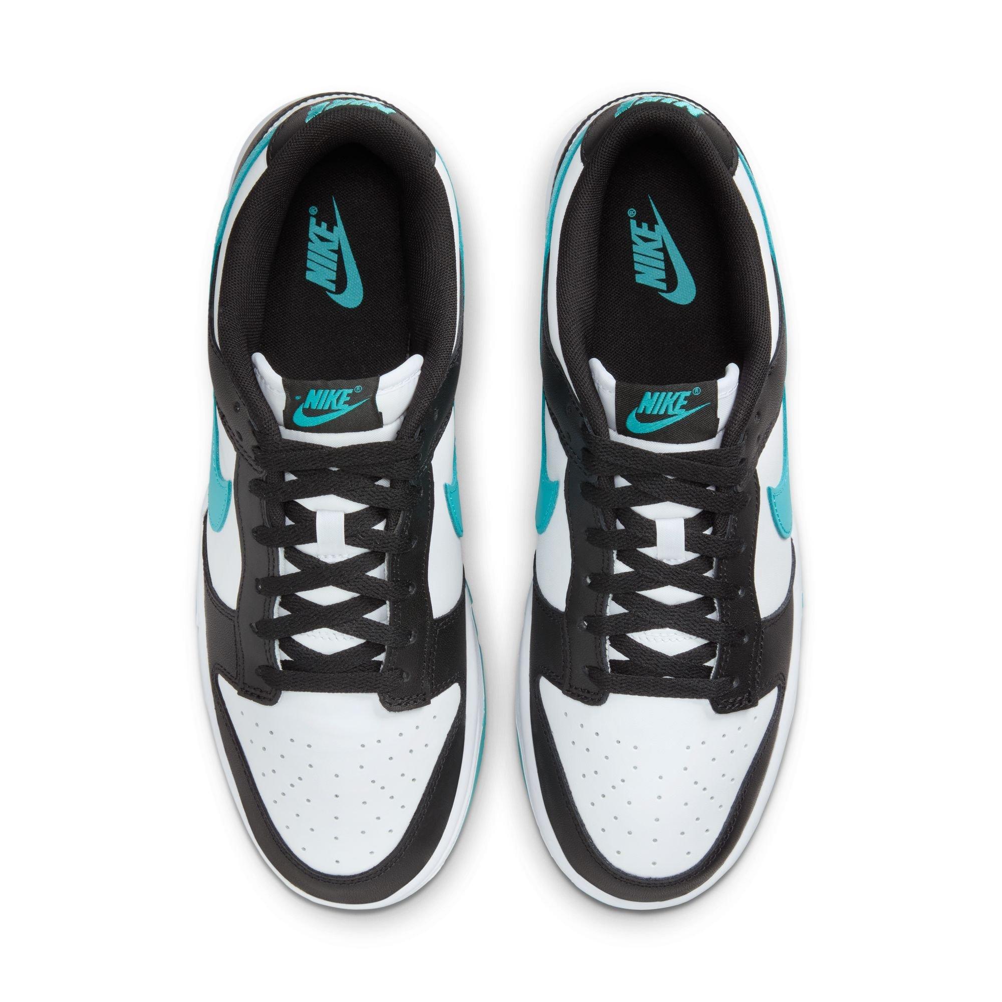 Nike Dunk Low Retro "White/Dusty Cactus/Black" Men's Shoe - WHITE/BLACK/BLUE Thumbnail View 6