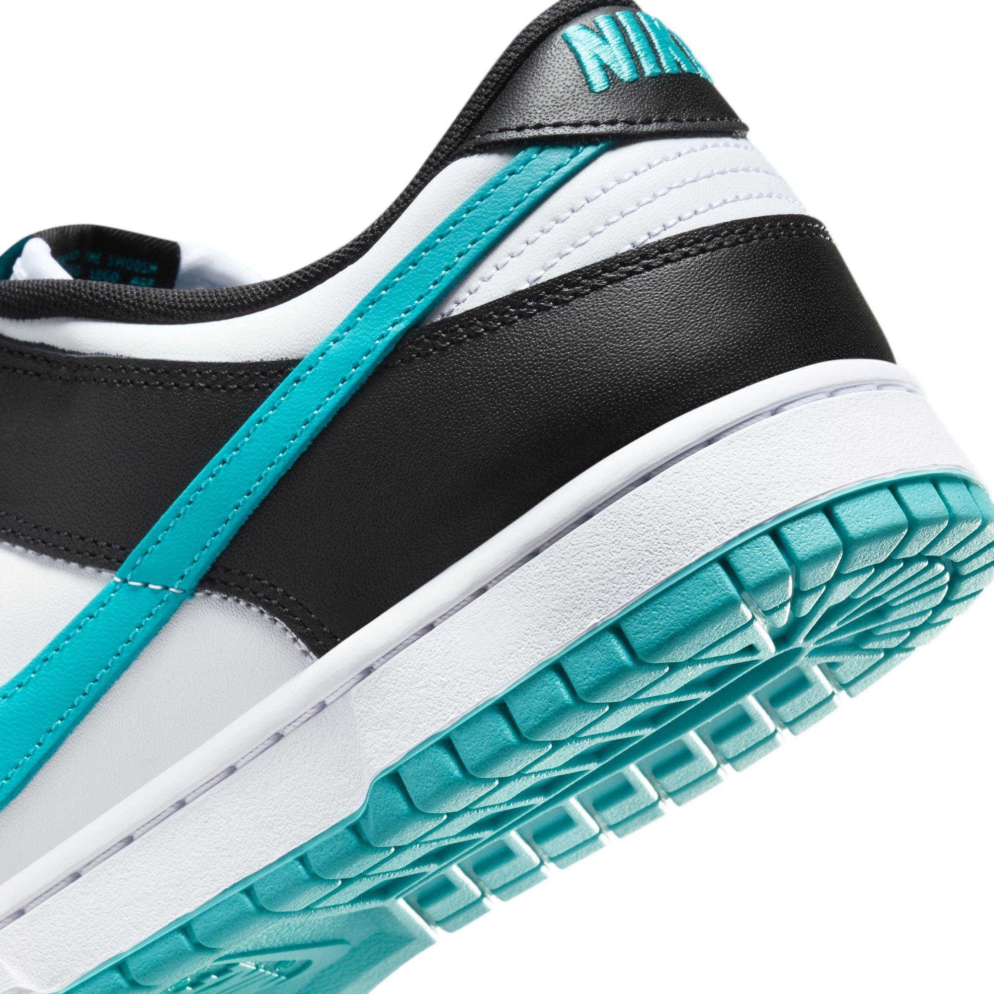 Nike Dunk Low Retro "White/Dusty Cactus/Black" Men's Shoe - WHITE/BLACK/BLUE Thumbnail View 11