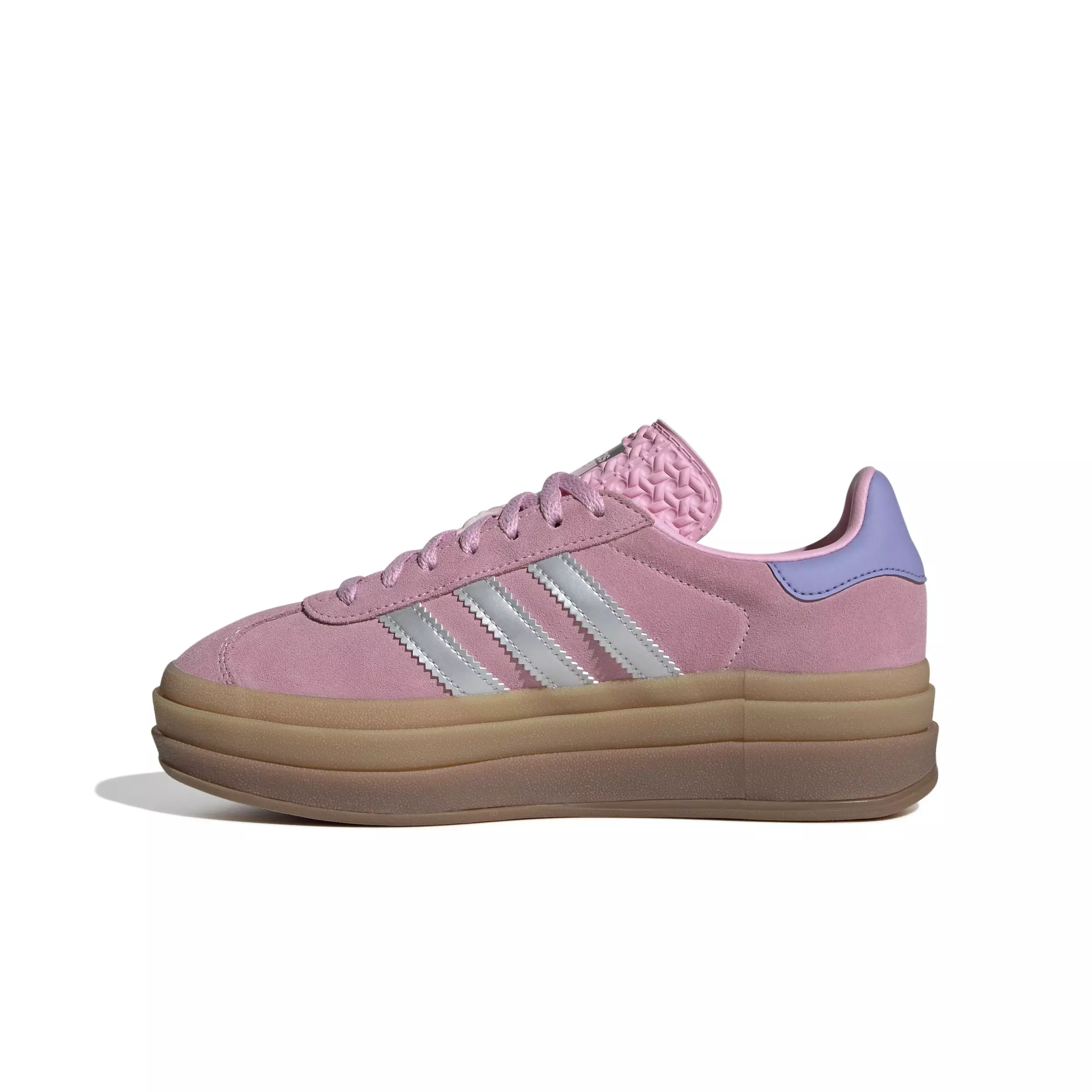 adidas Originals Gazelle Bold "True Pink/Silver Metallic/Light Purple" Grade School Girls' Shoe - PINK/SILVER