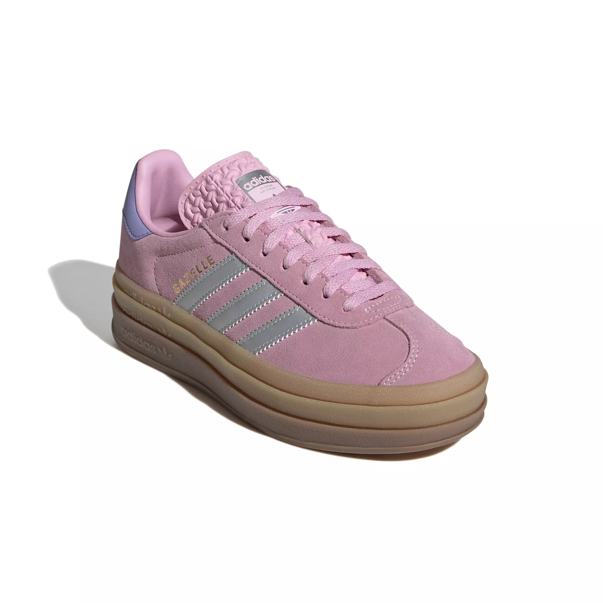 adidas Originals Gazelle Bold "True Pink/Silver Metallic/Light Purple" Grade School Girls' Shoe - PINK/SILVER