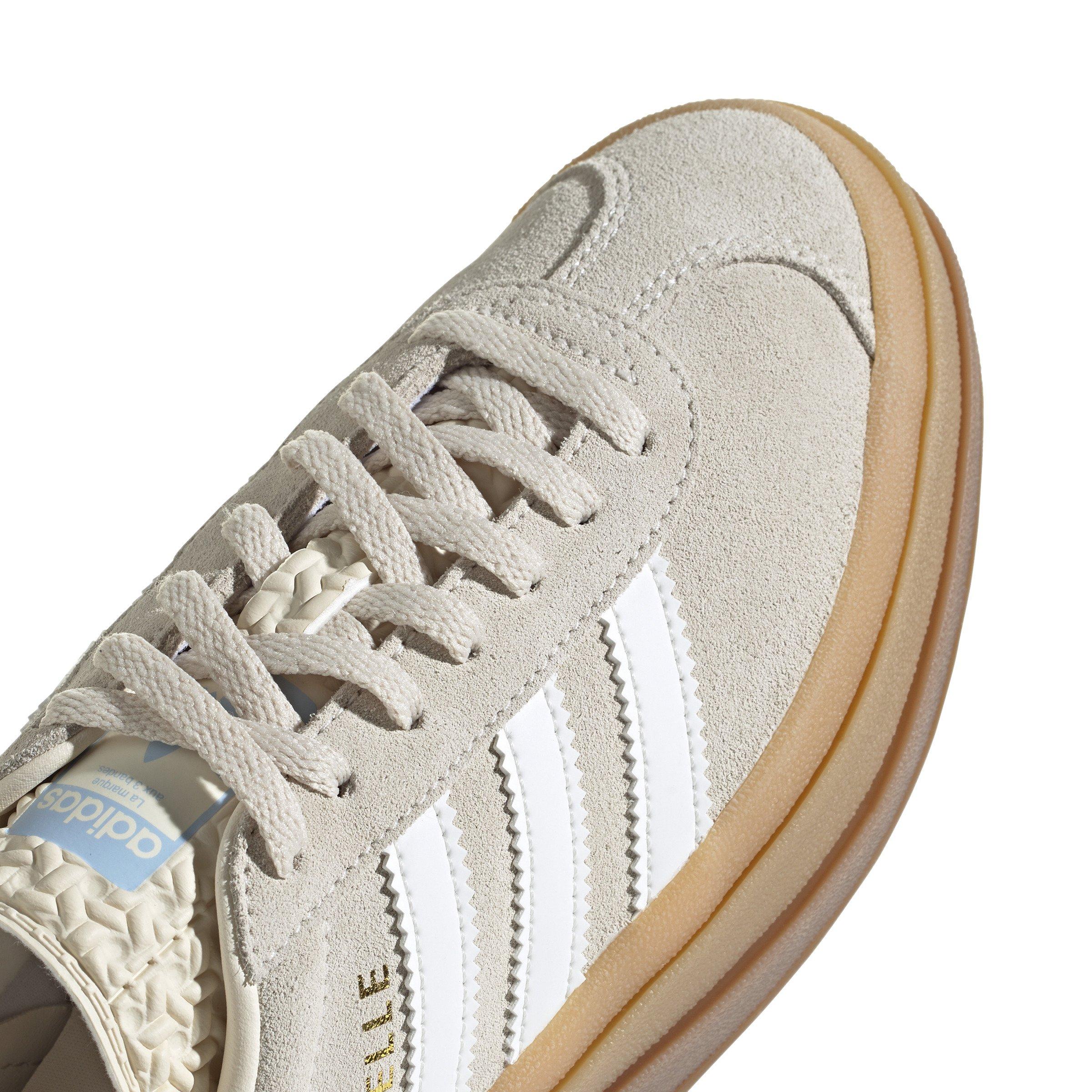 adidas Originals Gazelle Bold "Wonder White/Cloud White/Clear Sky" Grade School Girls' Shoe - TAN Thumbnail View 3