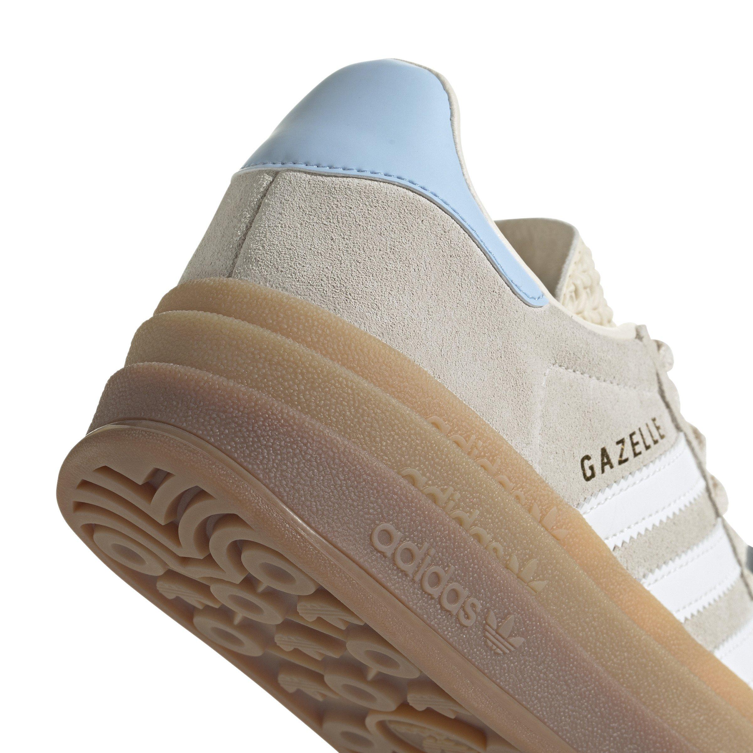 adidas Originals Gazelle Bold "Wonder White/Cloud White/Clear Sky" Grade School Girls' Shoe - TAN Thumbnail View 4