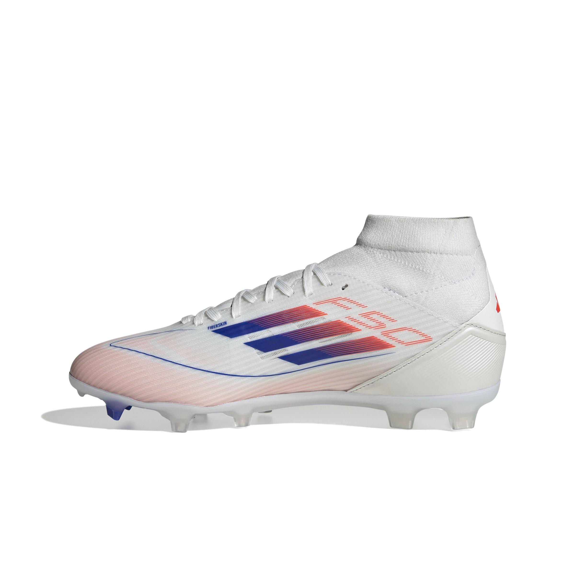 adidas F50 League Mid-Cut FG/MG "White/Red/Blue" Women's Soccer Cleat - WHITE/ROYAL/RED Thumbnail View 6