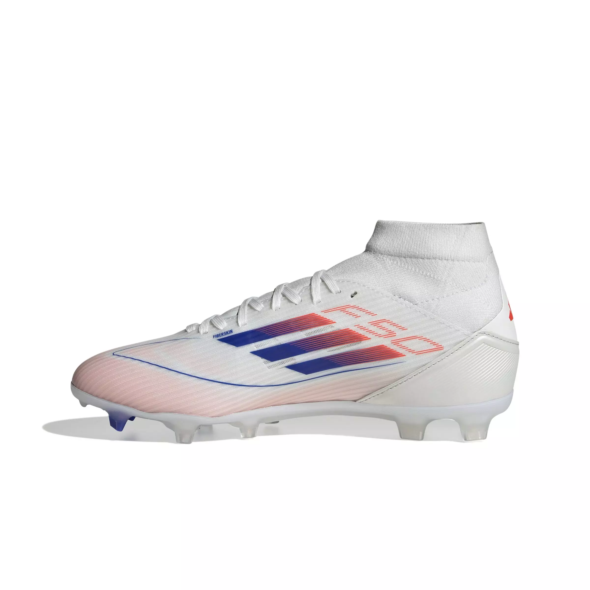 adidas F50 League Mid-Cut FG/MG "White/Red/Blue" Women's Soccer Cleat - WHITE/ROYAL/RED