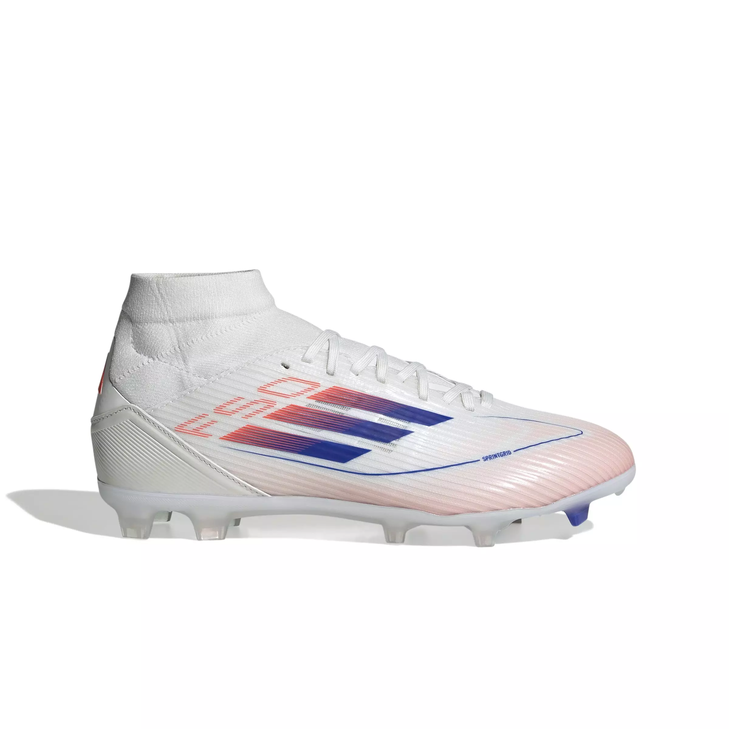 adidas F50 League Mid-Cut FG/MG "White/Red/Blue" Women's Soccer Cleat - WHITE/ROYAL/RED