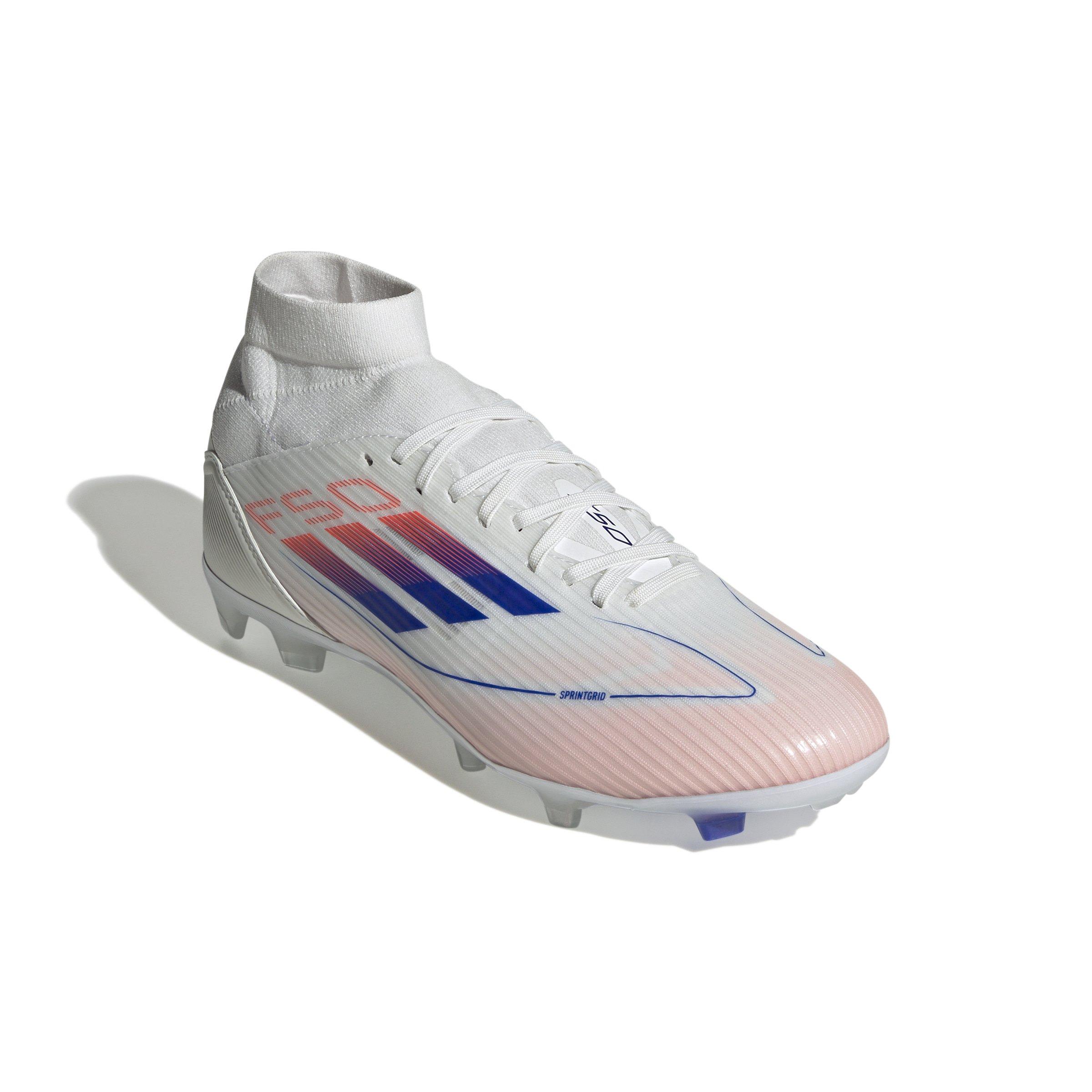 adidas F50 League Mid-Cut FG/MG "White/Red/Blue" Women's Soccer Cleat - WHITE/ROYAL/RED Thumbnail View 2