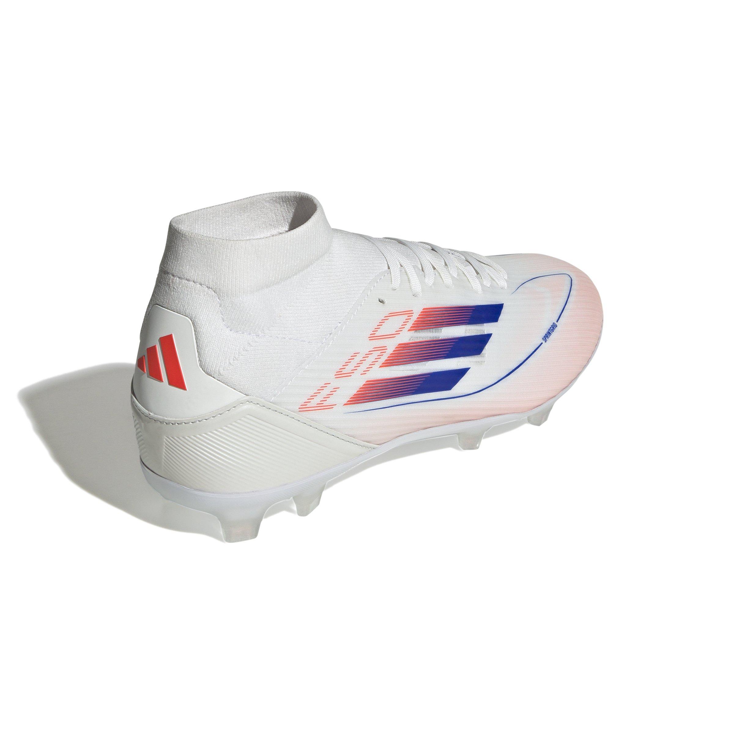 adidas F50 League Mid-Cut FG/MG "White/Red/Blue" Women's Soccer Cleat - WHITE/ROYAL/RED Thumbnail View 3