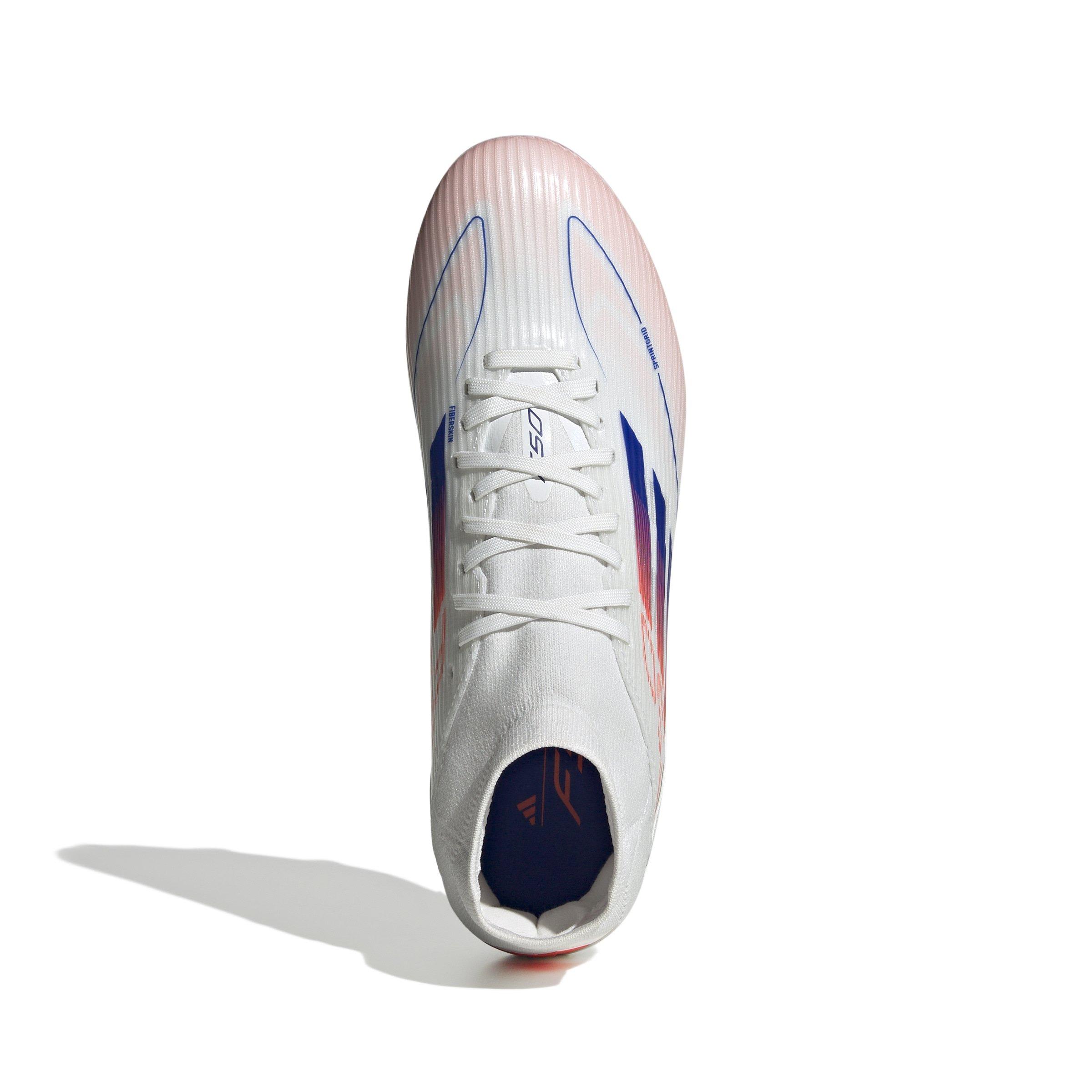 adidas F50 League Mid-Cut FG/MG "White/Red/Blue" Women's Soccer Cleat - WHITE/ROYAL/RED Thumbnail View 7