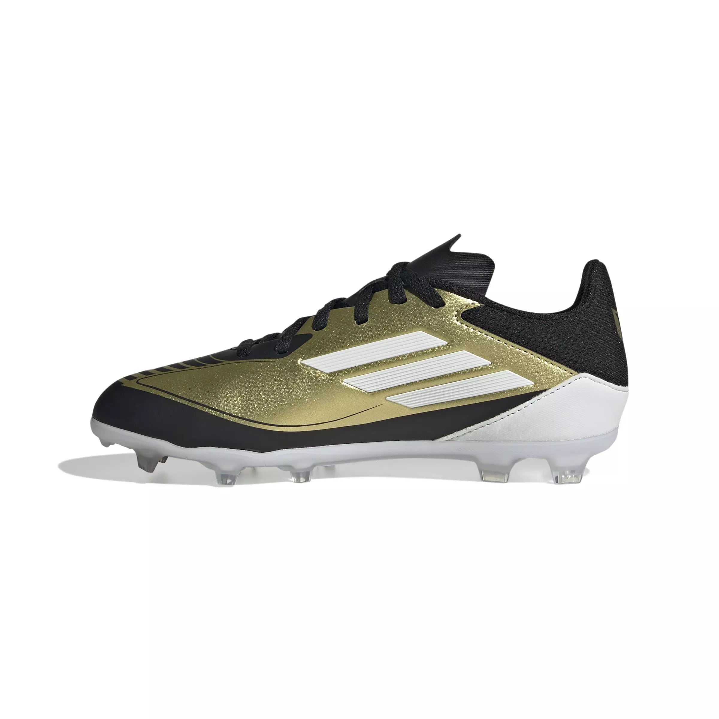adidas F50 League Messi FG/MG "Gold/White" Grade School Kids' Soccer Cleat - GOLD/WHITE/BLACK