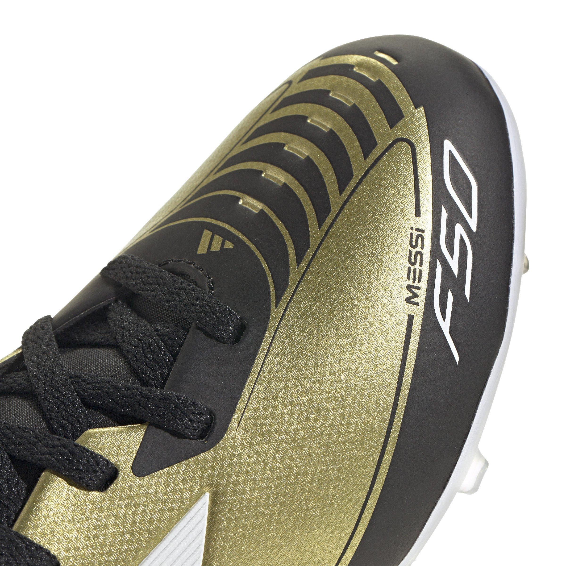 adidas F50 League Messi FG/MG  Grade School Kids' "Gold/White" Soccer Cleat