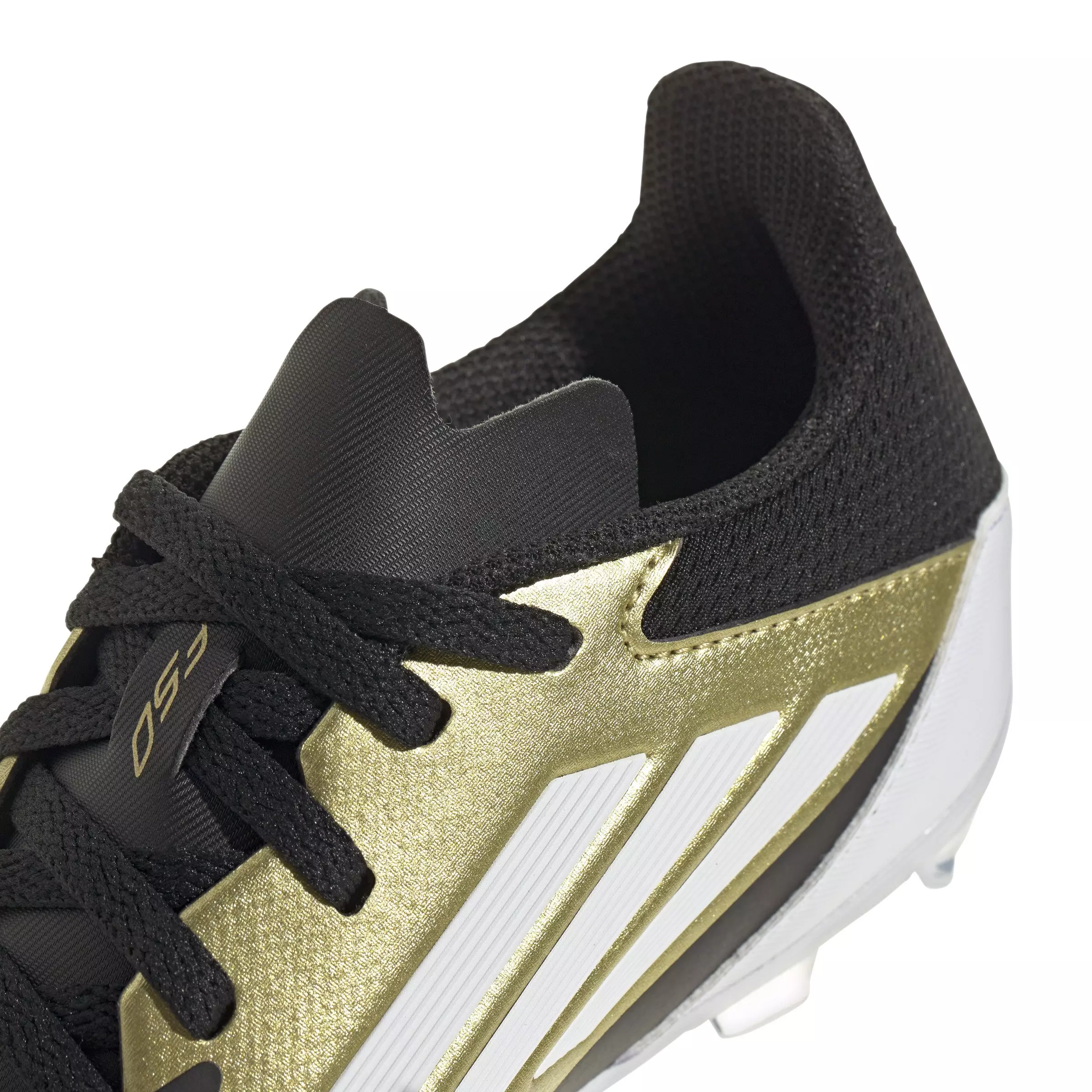 adidas F50 League Messi FG/MG "Gold/White" Grade School Kids' Soccer Cleat - GOLD/WHITE/BLACK