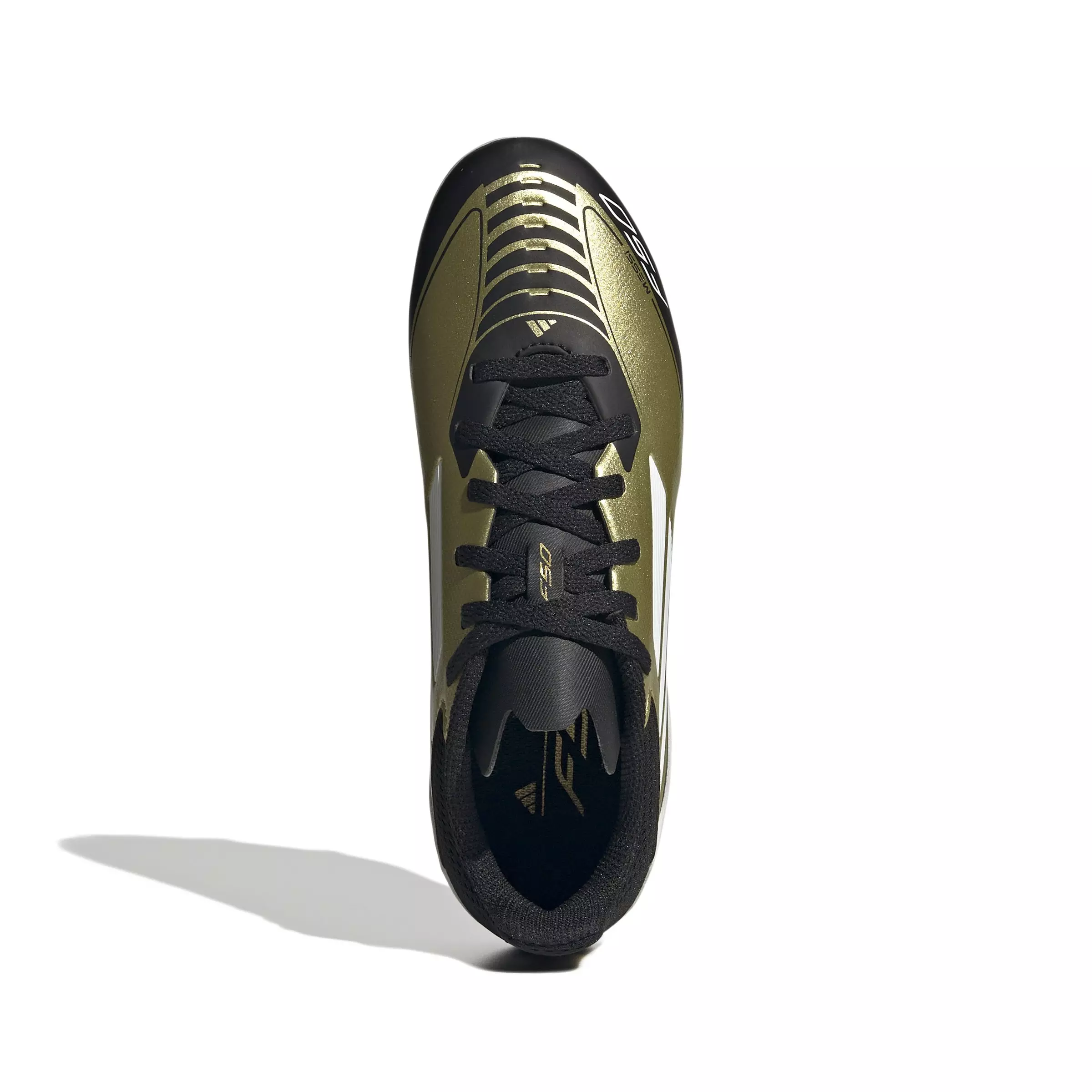 adidas F50 League Messi FG/MG "Gold/White" Grade School Kids' Soccer Cleat - GOLD/WHITE/BLACK