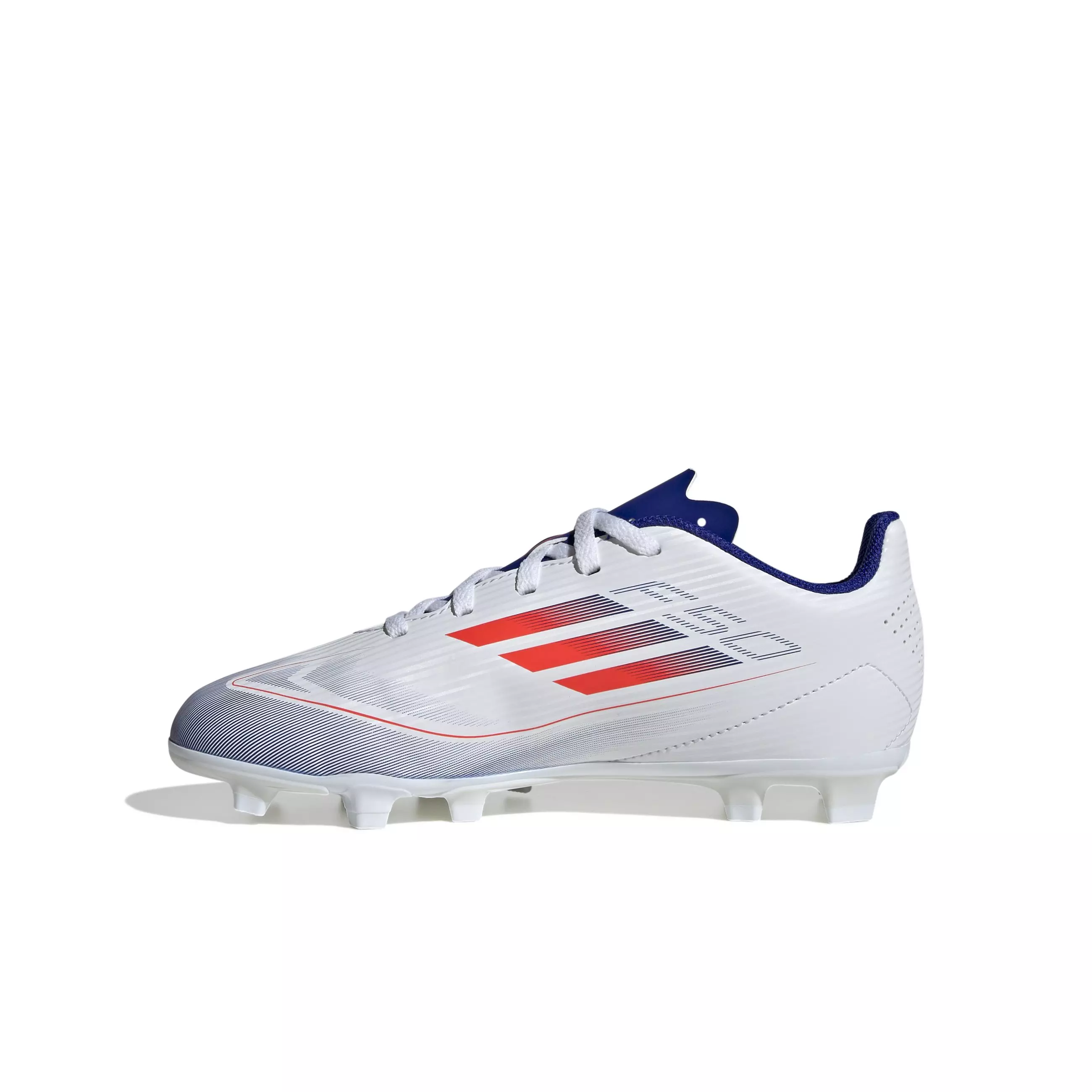 adidas F50 Club FXJ "Ftwr White/Solar Red/Lucid Blue" Preschool Kids' Soccer Cleat - WHITE/RED/BLUE