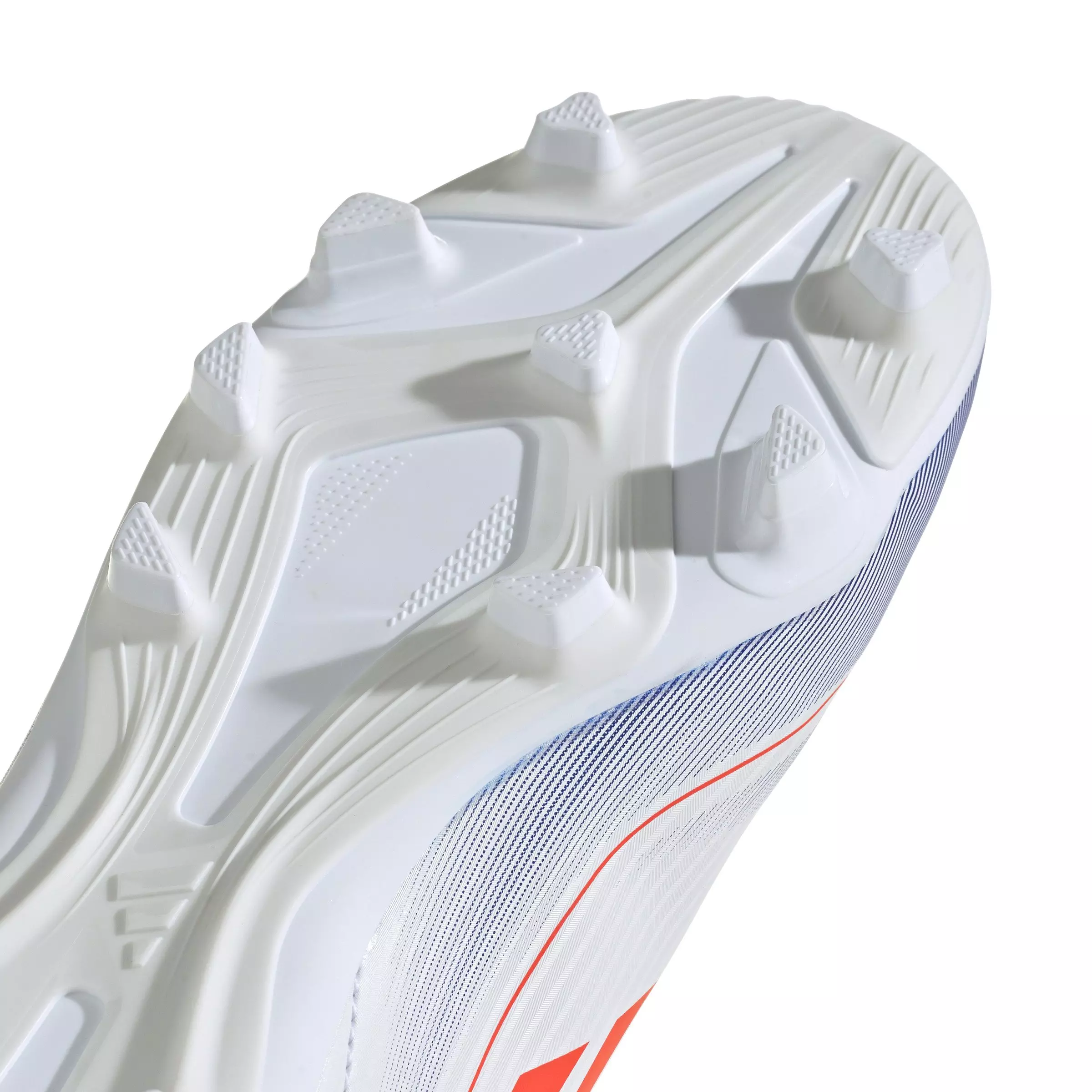 adidas F50 Club FXJ "Ftwr White/Solar Red/Lucid Blue" Preschool Kids' Soccer Cleat - WHITE/RED/BLUE