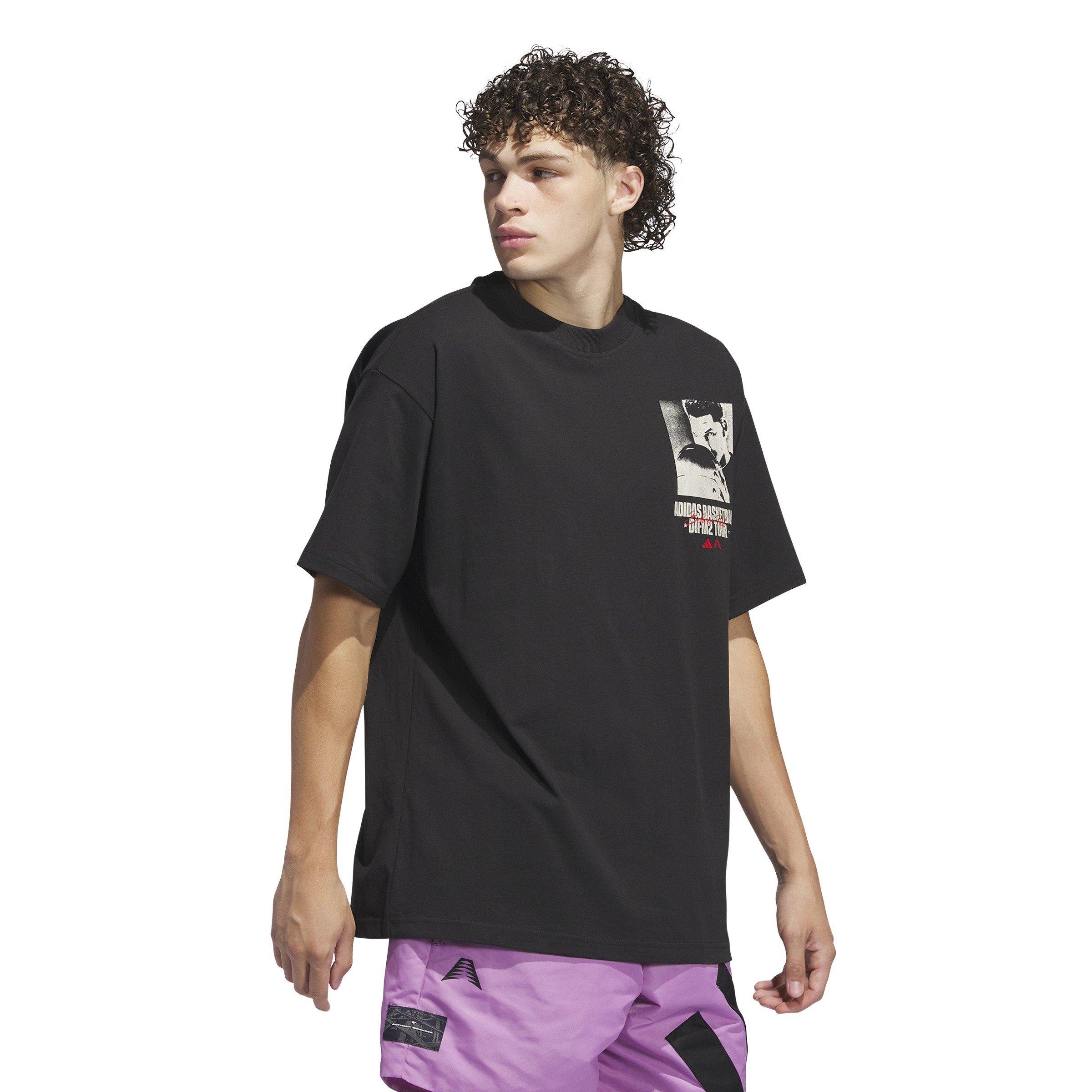 adidas Men's Anthony Edwards Graphic Tee - BLACK Thumbnail View 3