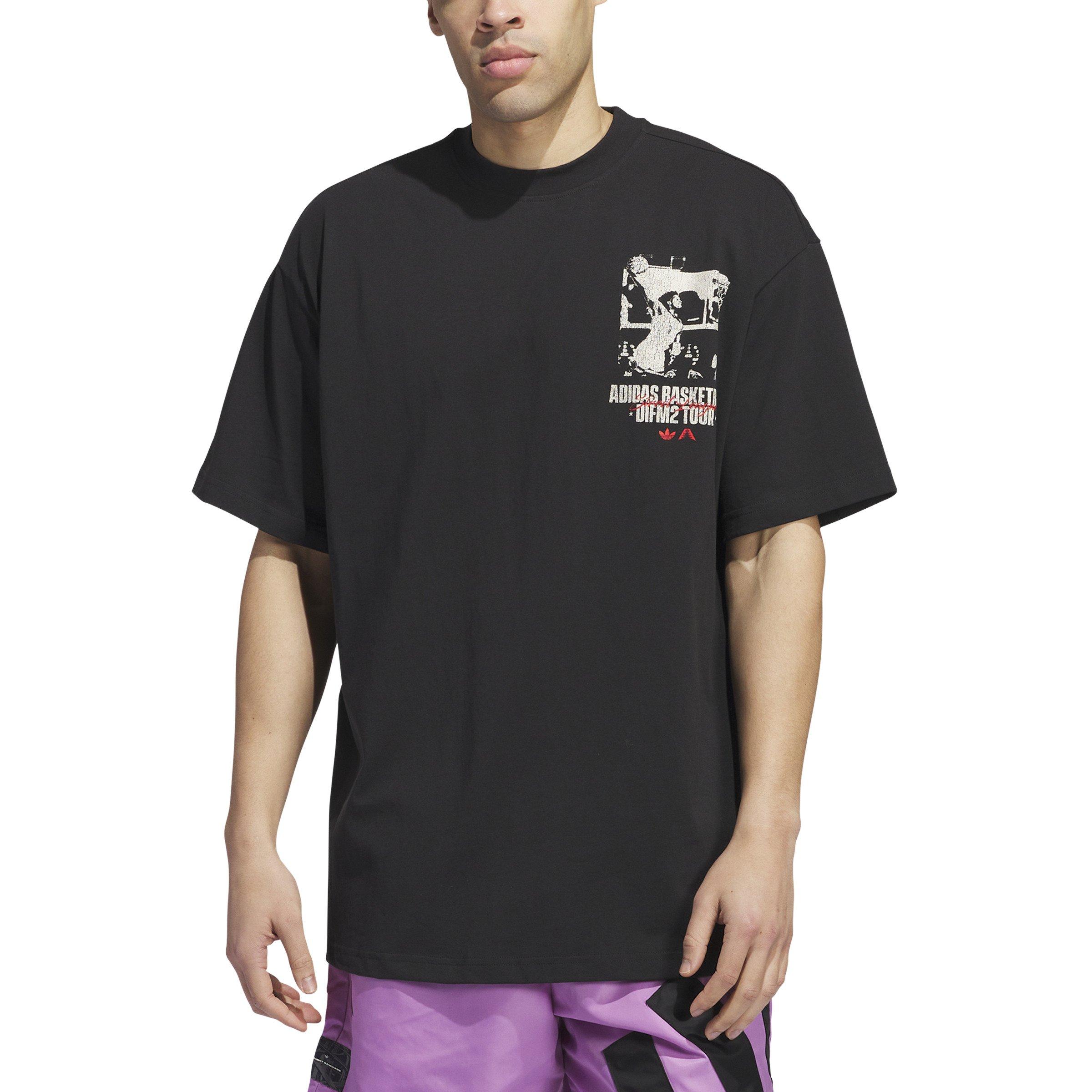 adidas Men's Anthony Edwards Graphic Tee - BLACK Thumbnail View 6