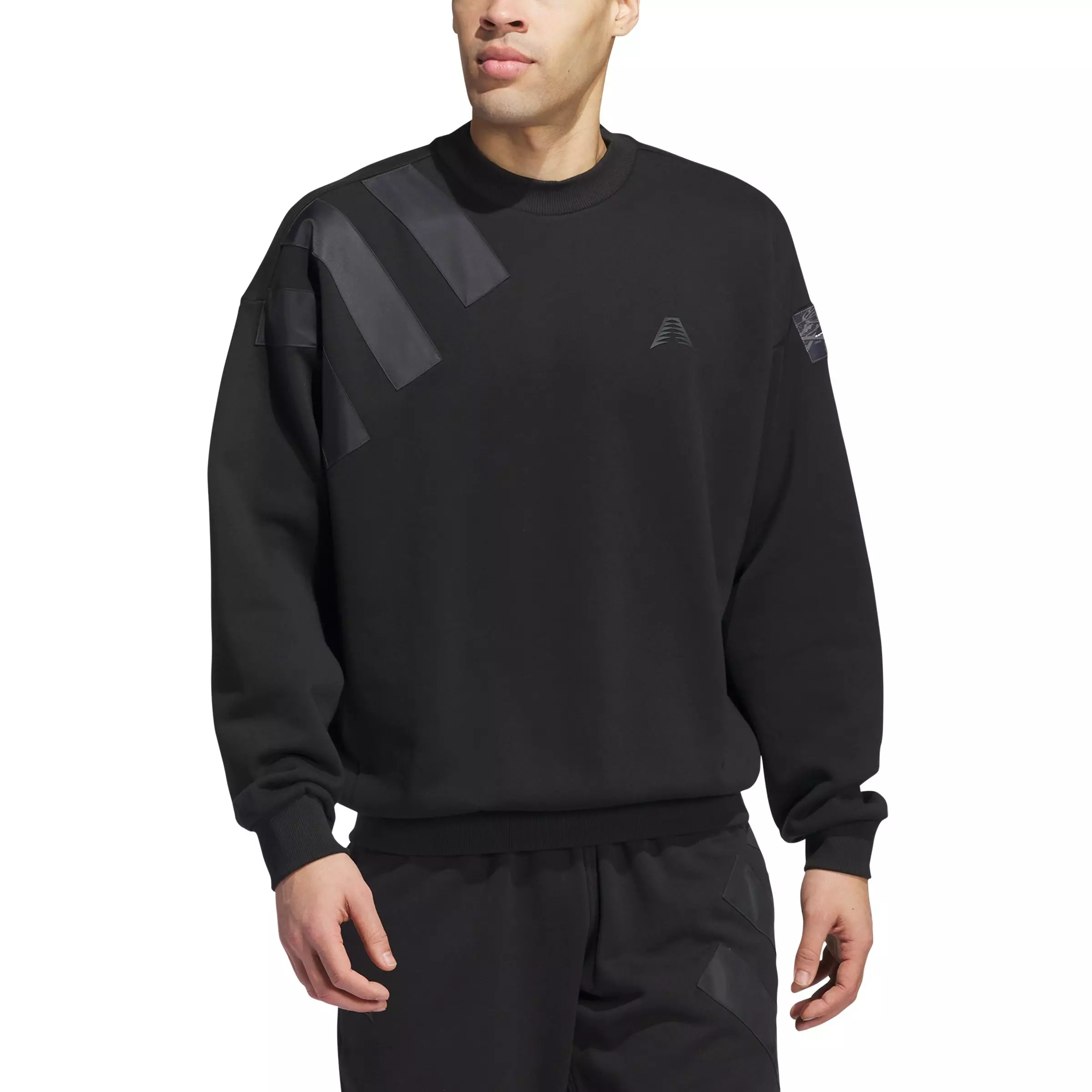 adidas Men's Anthony Edwards Foundation Crew Sweatshirt - BLACK
