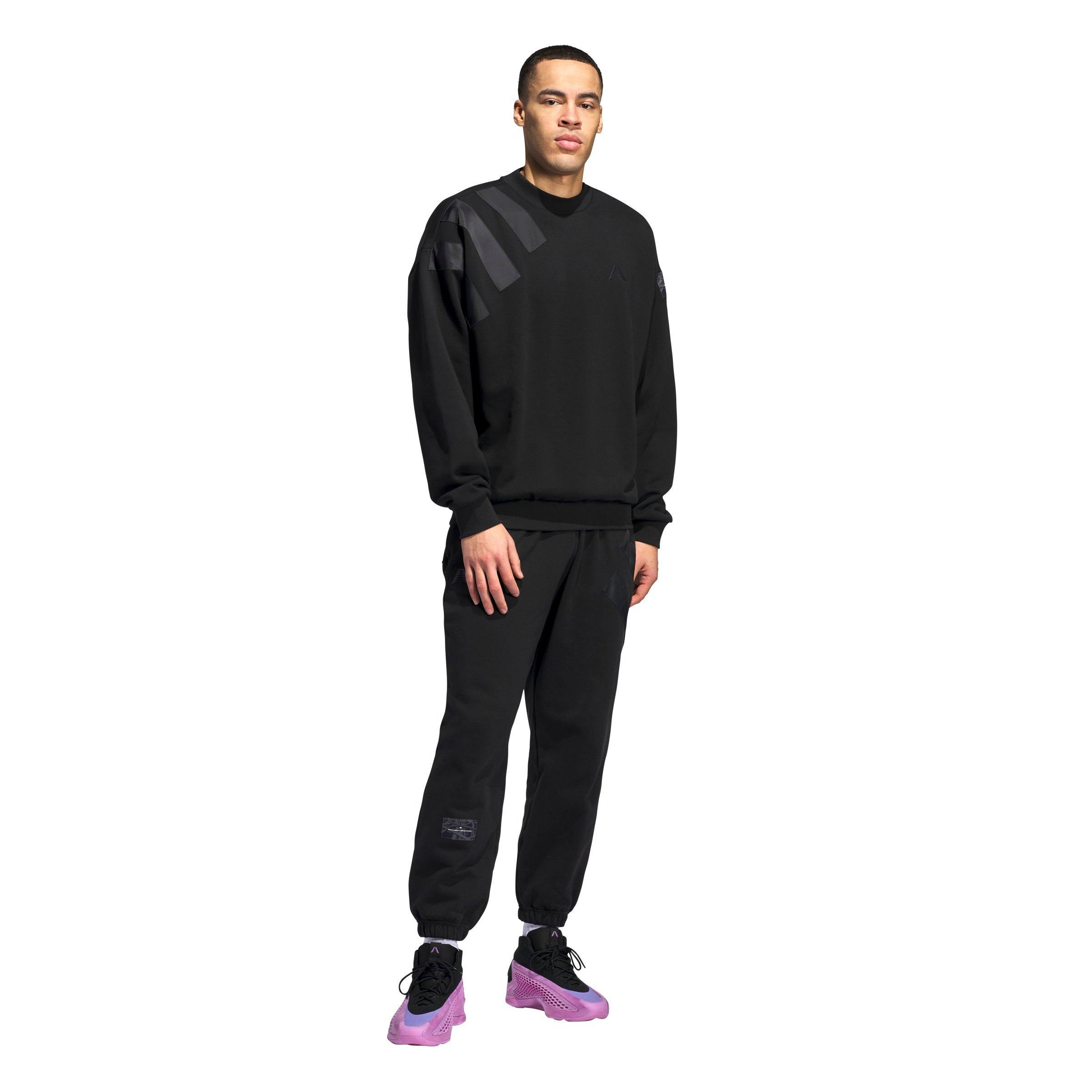adidas Men's Anthony Edwards Foundation Crew Sweatshirt - BLACK Thumbnail View 7