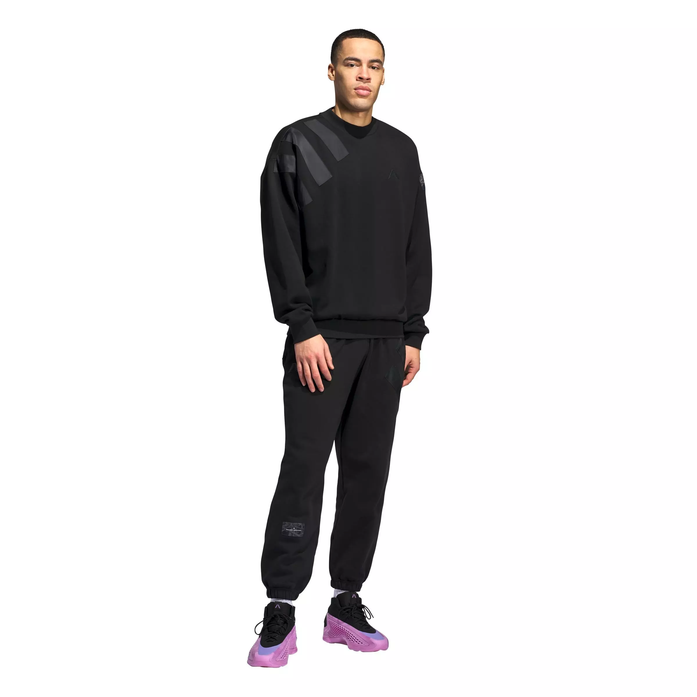 adidas Men's Anthony Edwards Foundation Crew Sweatshirt - BLACK