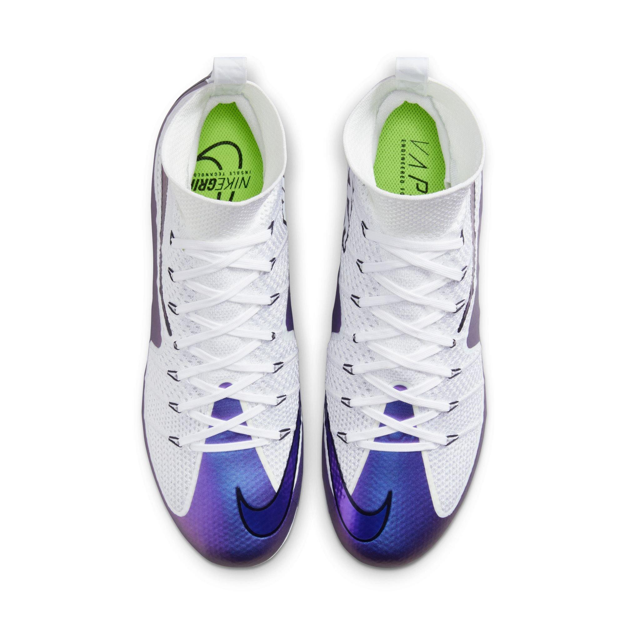 Nike Vapor Edge 360 Untouchable "White Purple/Iridescent" Men's Football Cleat - WHITE/BLACK/PURPLE Thumbnail View 5