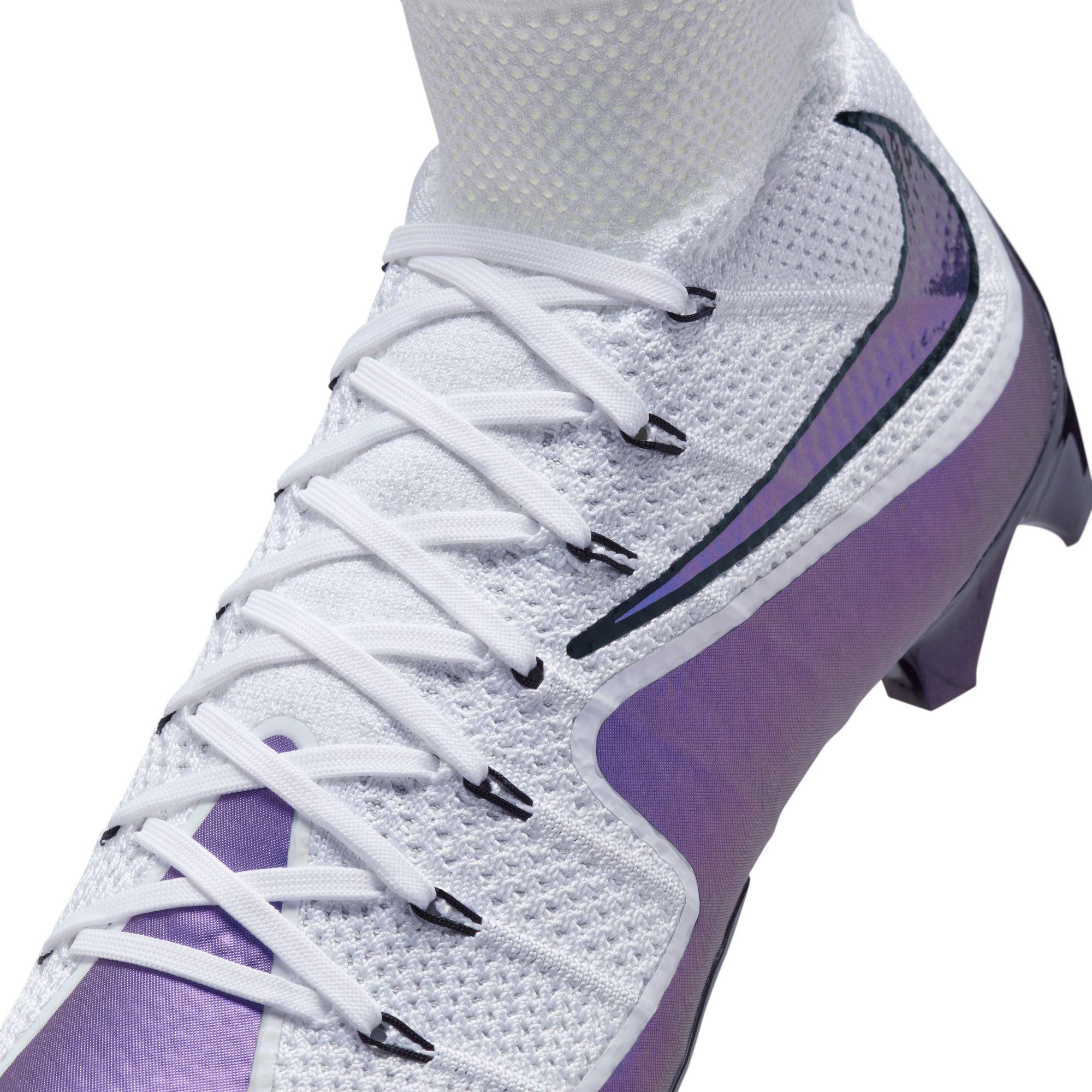 Nike Vapor Edge 360 Untouchable "White Purple/Iridescent" Men's Football Cleat - WHITE/BLACK/PURPLE Thumbnail View 6
